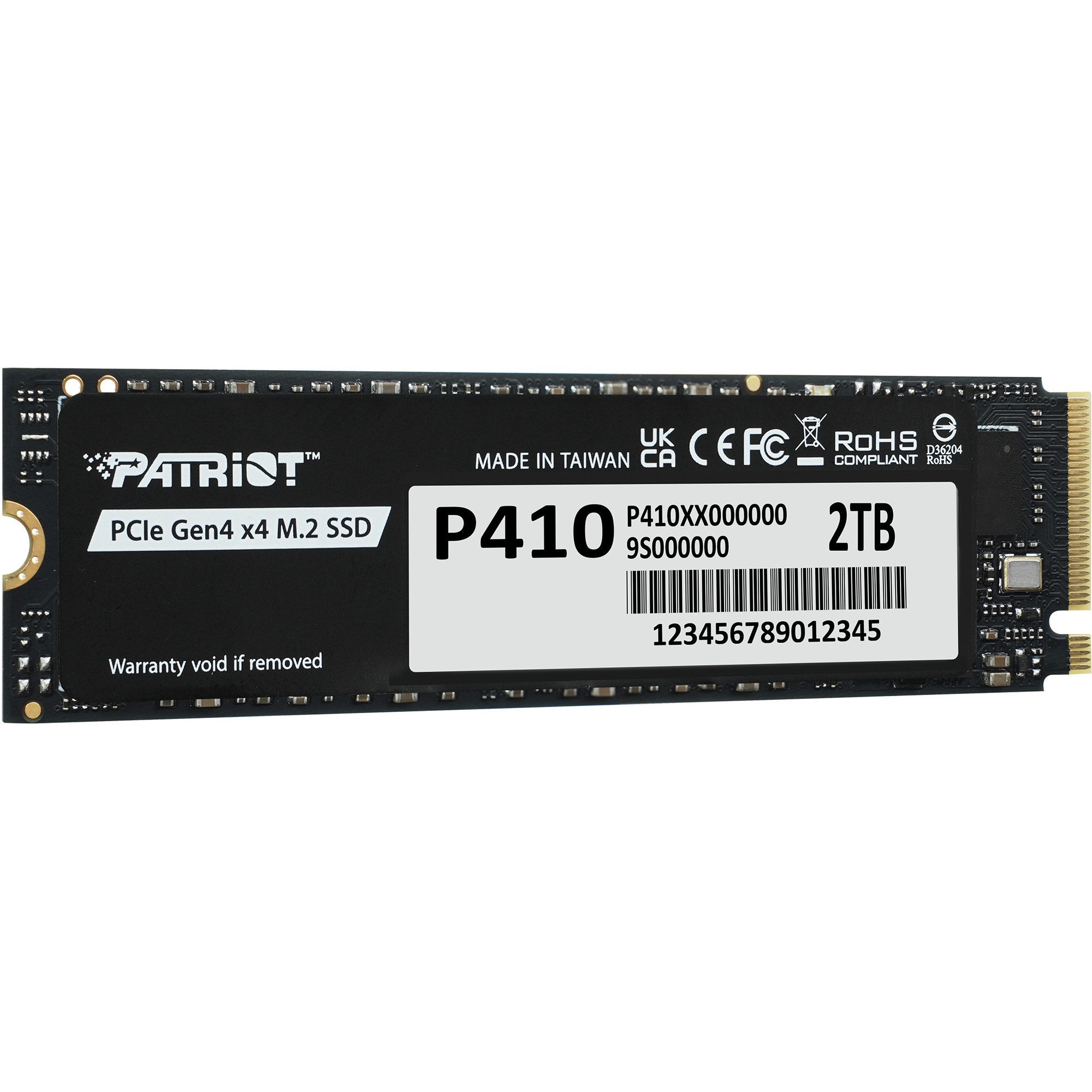 Patriot Patriot P410 2 TB, SSD, (PCIe 4.0 x4, NVMe 1.4, interne HDD-Festplatte (2 TB) Steckkarte"