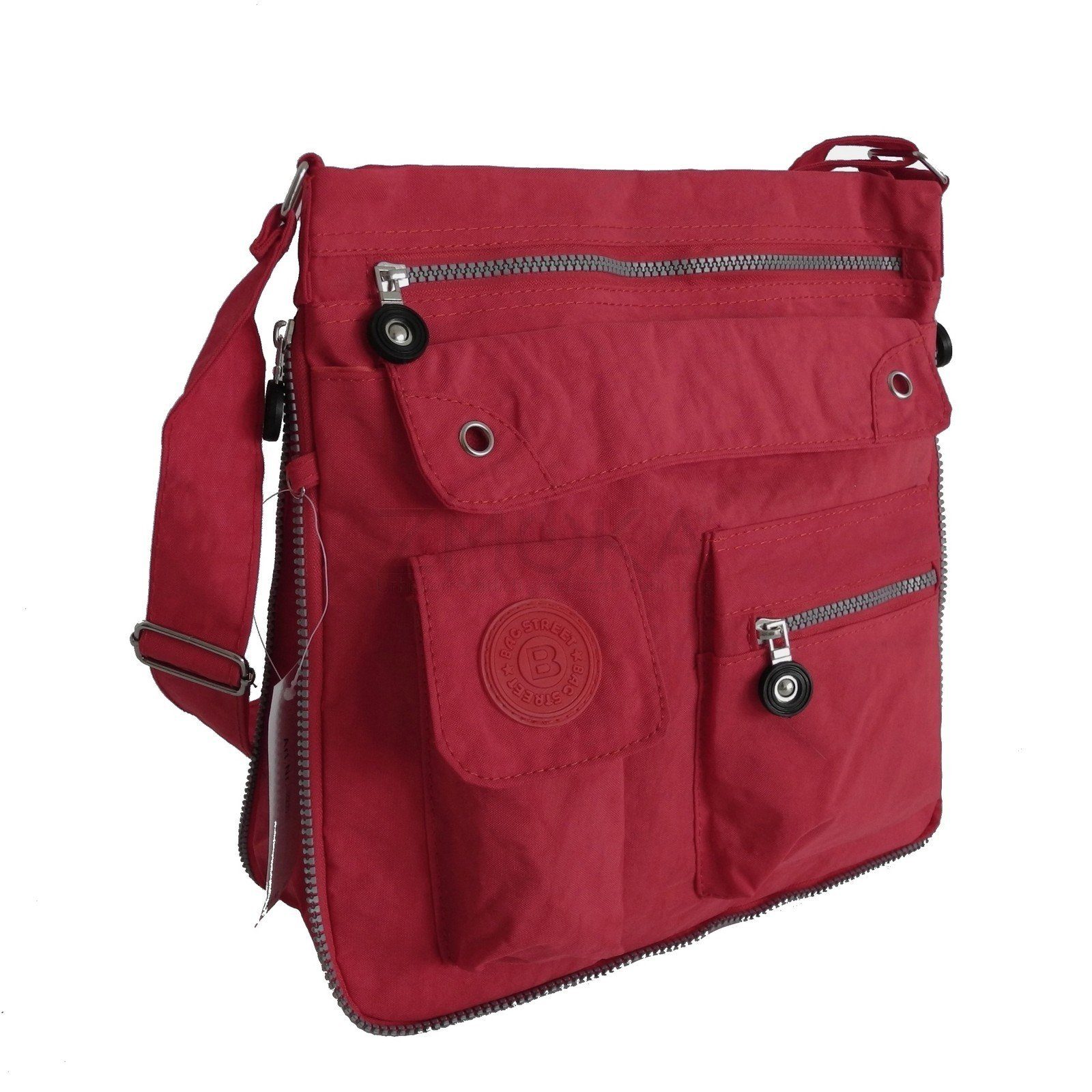 BAG STREET Umhängetasche Bag Street - Damen Herren Messengerbag Stofftasche Umhängetasche Auswa Rot