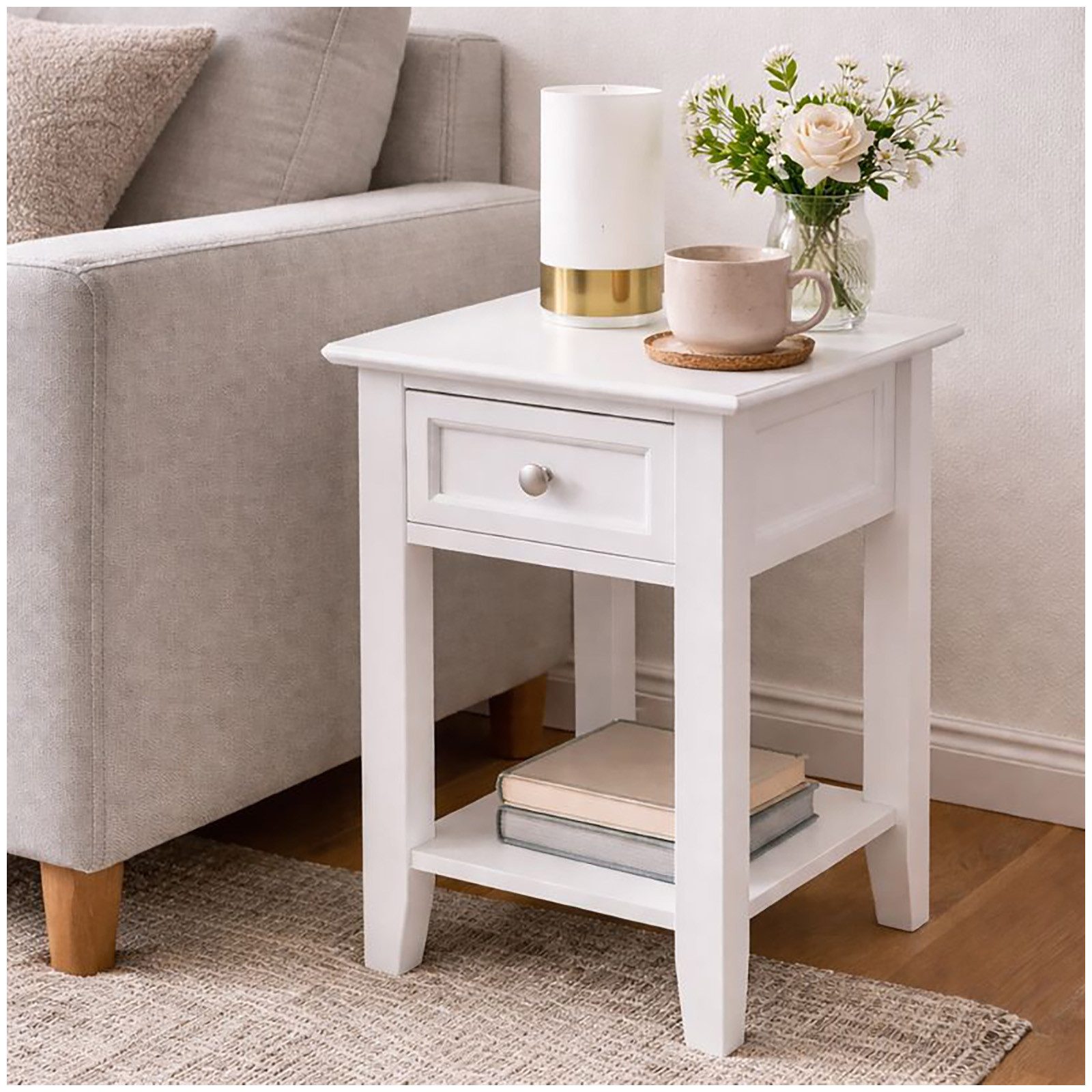 HTI-Living Beistelltisch Beistelltisch Lara Weiß (Stück, 1-St., 1 Beistellt günstig online kaufen