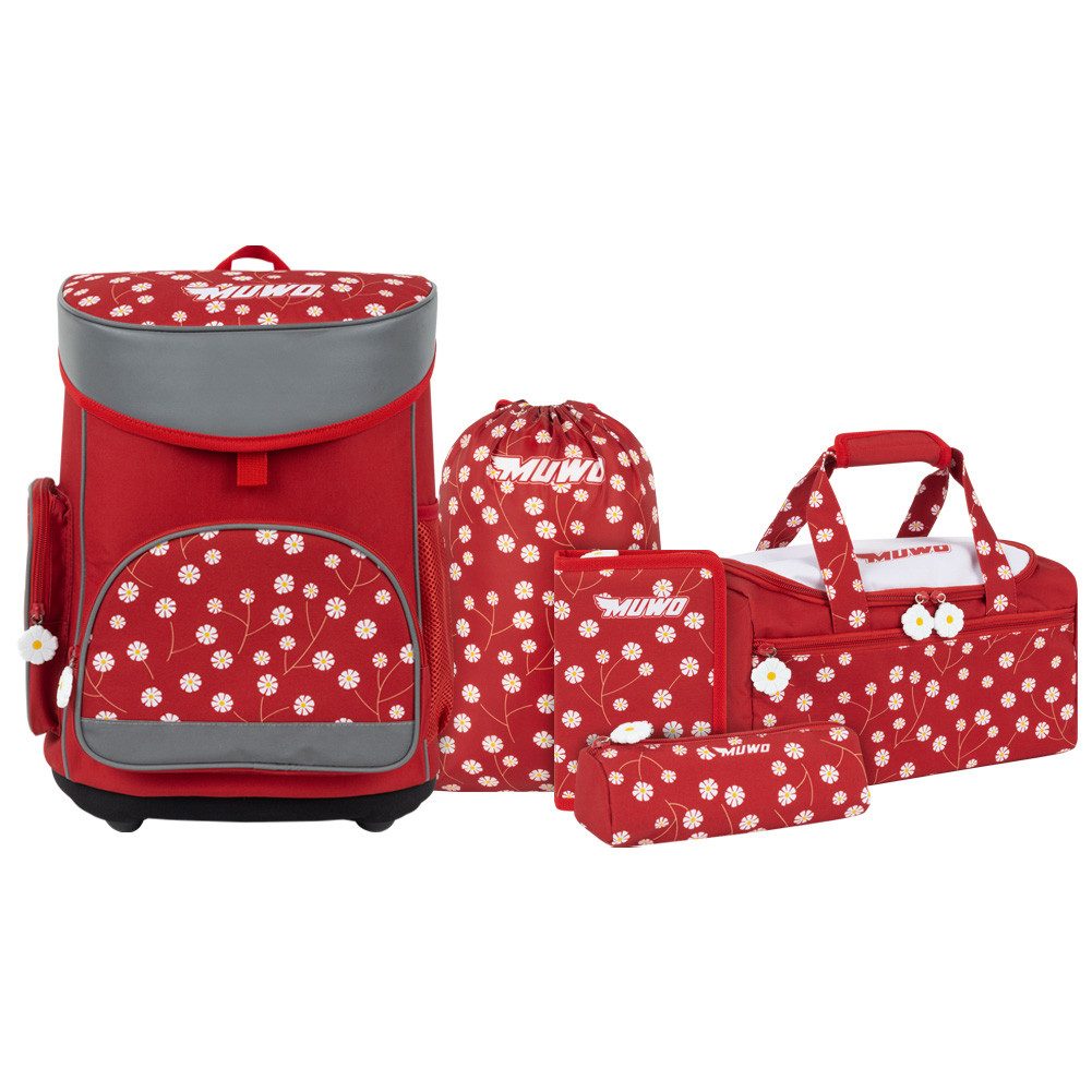 MUWO Schulranzen Kinder Schulranzen Set 5-tlg. verschiedene Motive
