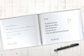 bigdaygraphix Notizbuch Gästebuch Hochzeit A4 quer Schmetterling Mint, Kreative Gestaltungsmöglichkeiten für unvergessliche Erinnerungen.