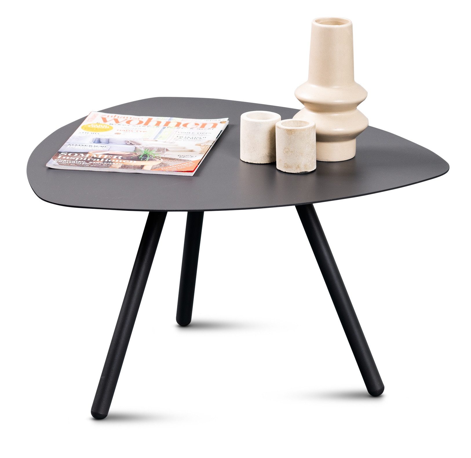 freiraum Couchtisch Mira 3, aus Metall, in anthrazit - 60x35x60 (BxHxT)