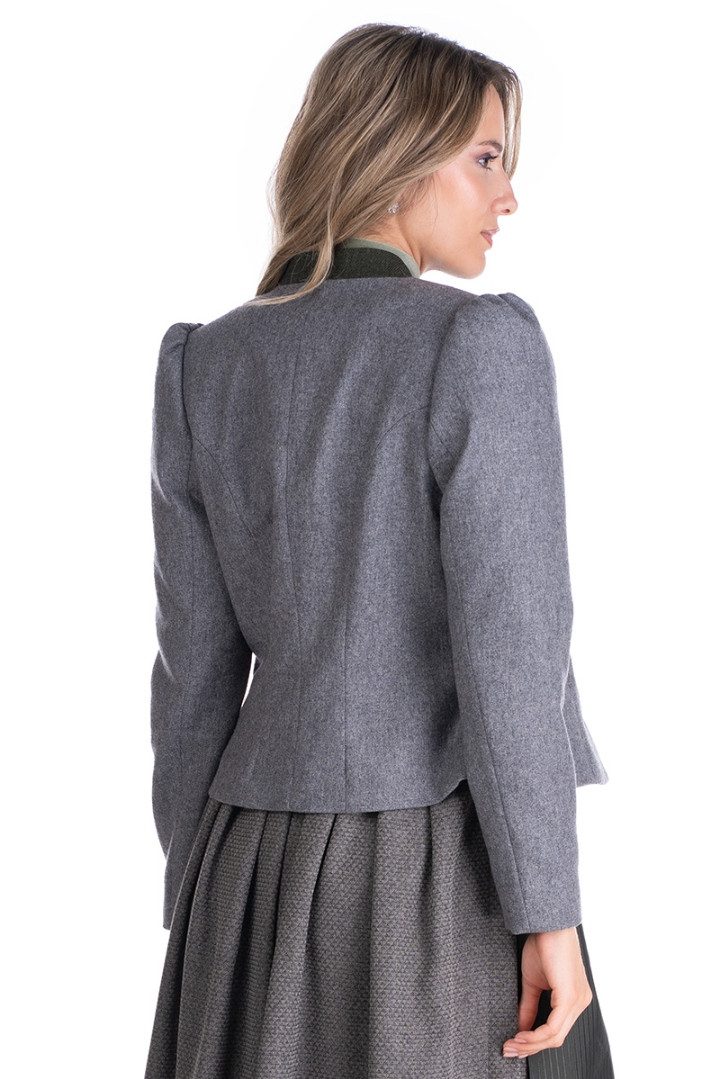 Berwin & Wolff Trachtenjanker Lodenjacke Damen - SIEGLINDE - mittelgrau – Bild 2 von 3