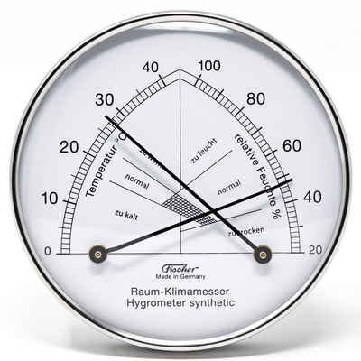 Fischer Barometer Raum-Klimamesser mit Zonen, Innen Innenwetterstation