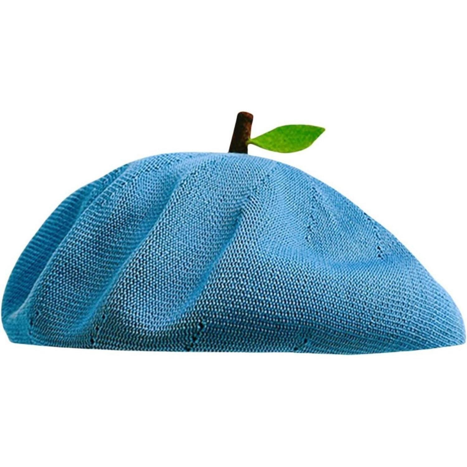 LuxusKollektion Baskenmütze Baskenmütze Damen Sommer atmungsaktiv Barett Beanie M-L Blau
