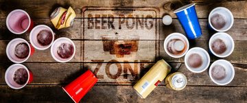 Stagecaptain Becher Beer Pong Becher und Bälle Set - 90 Ersatz-Cups - 6 Spielbälle in Weiß, Kunststoff