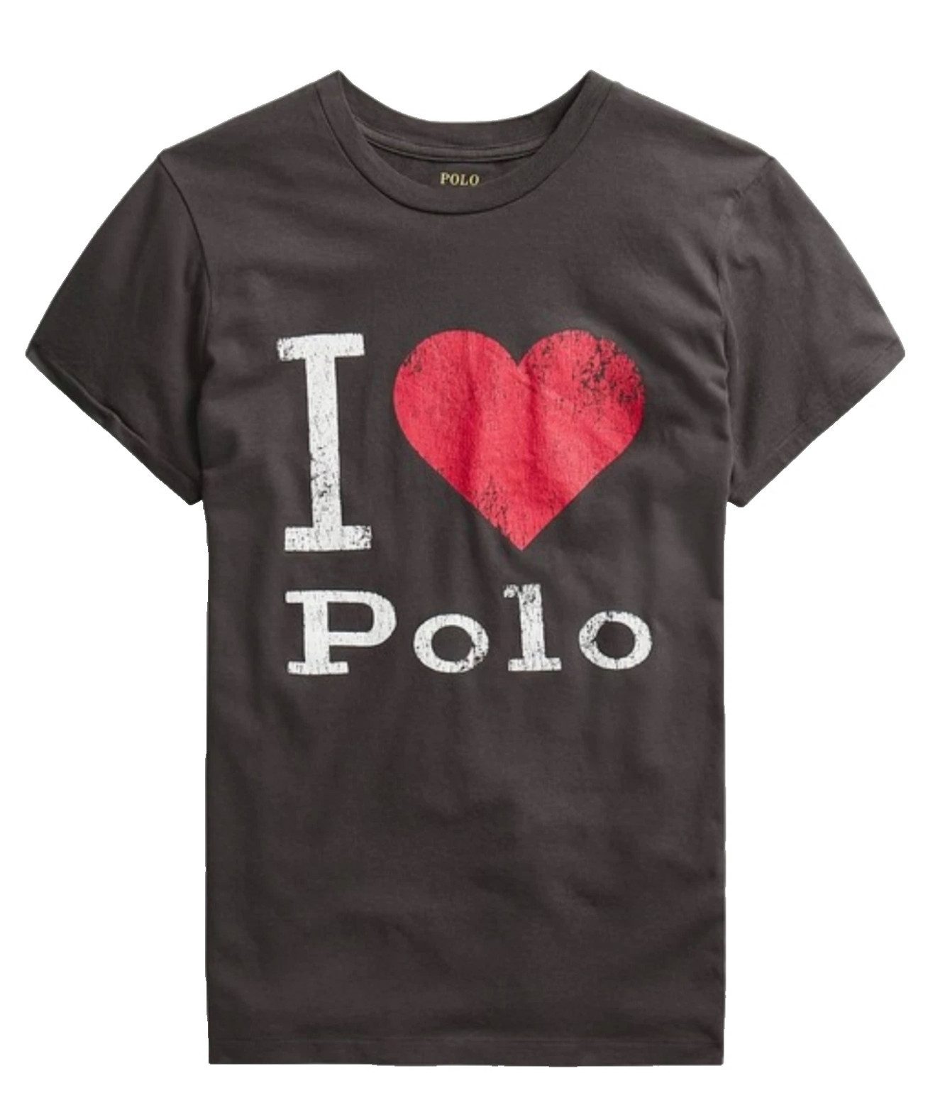 Polo Ralph Lauren Print-Shirt I Love Polo Tee Vintage Look Retro Shirt Feiner Rippstrick am Rundhalsausschnitt