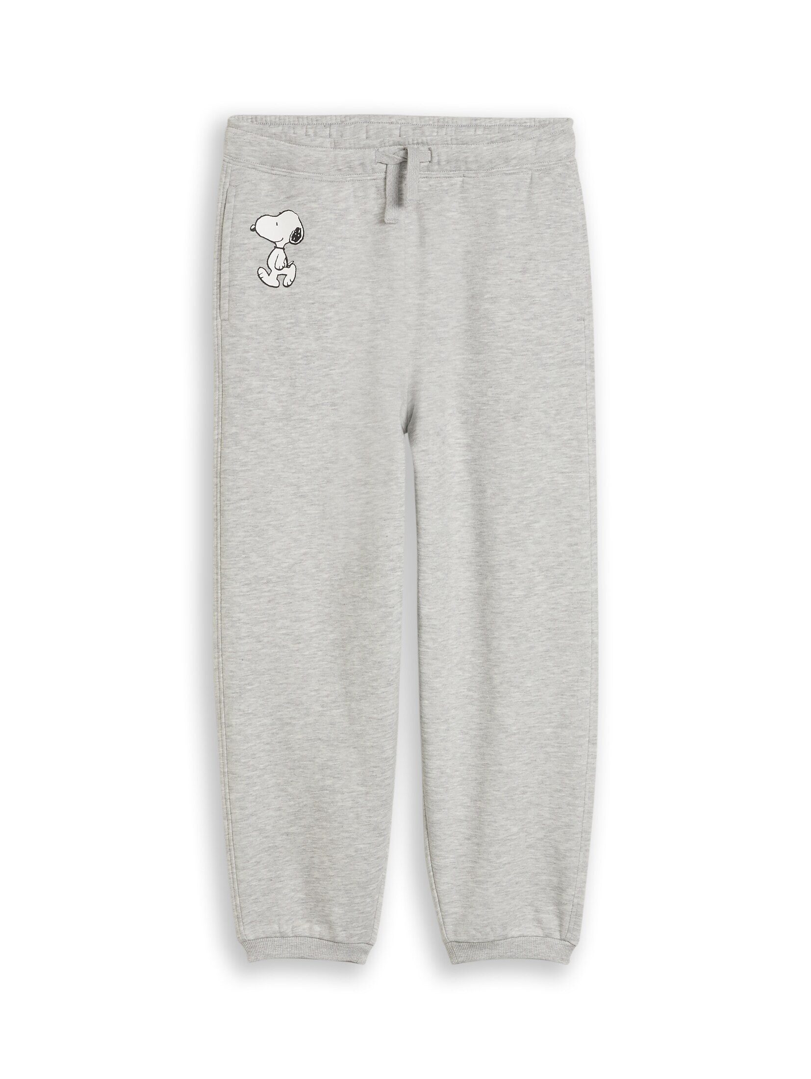 TOM TAILOR Sweathose Hosen & Chino Jogginghose mit Snoopy-Print in Melange-Optik