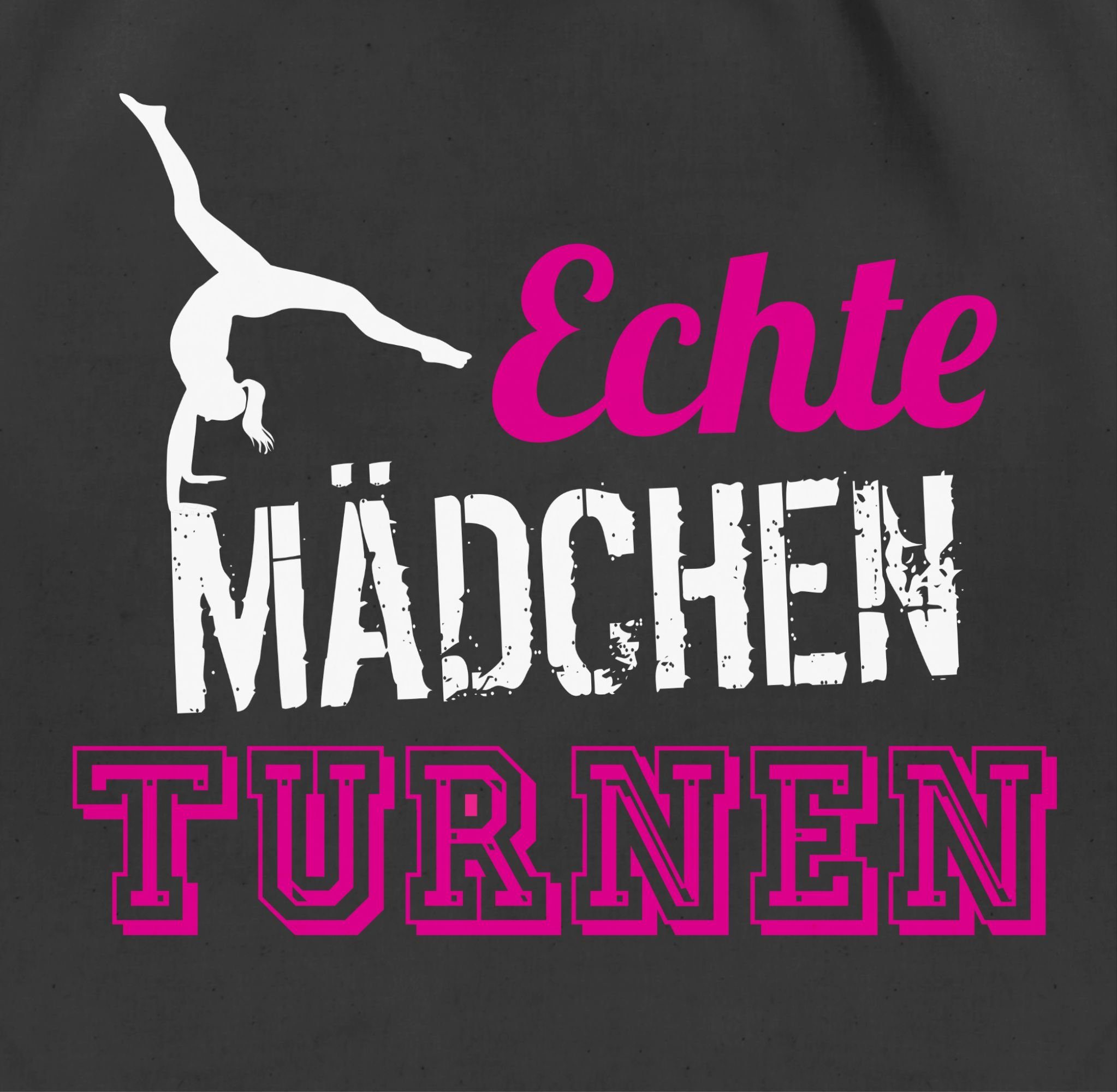 Shirtracer Turnbeutel Echte Mädchen turnen I Geschenk Turnerin, Sport Zubehör