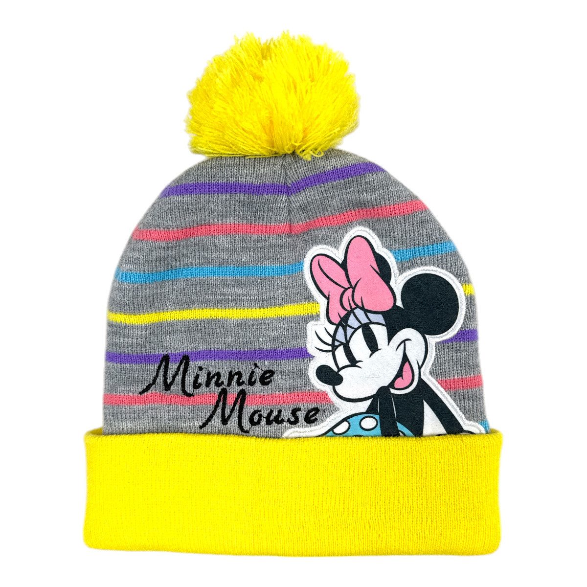 Disney Bommelmütze Disney Minnie Maus Kinder Winter Mütze plus Handschuhe Gr. 54