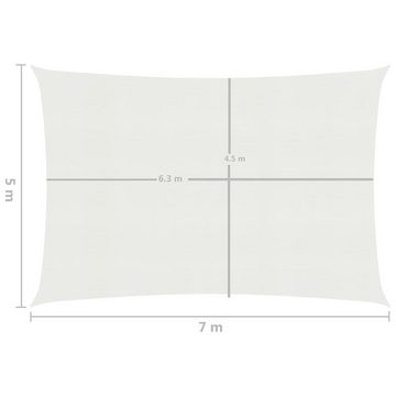 furnicato Sonnenschirm Sonnensegel 160 g/m² Weiß 5x7 m HDPE