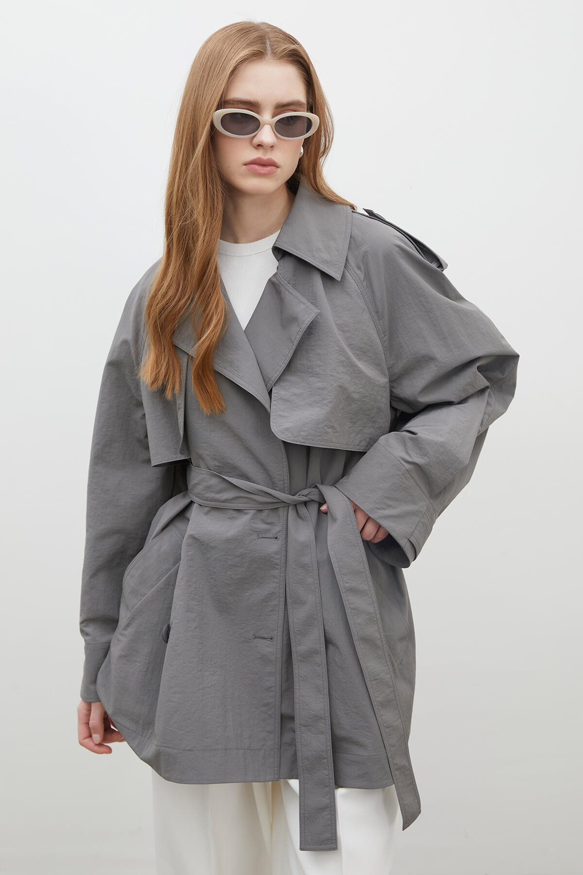 MANUKA Trenchcoat Lissabon Oversized Trenchcoat Grün