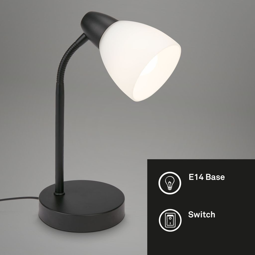 Briloner Leuchten Tischleuchte, ohne Leuchtmittel, schwarz, E14, Nachttisch günstig online kaufen