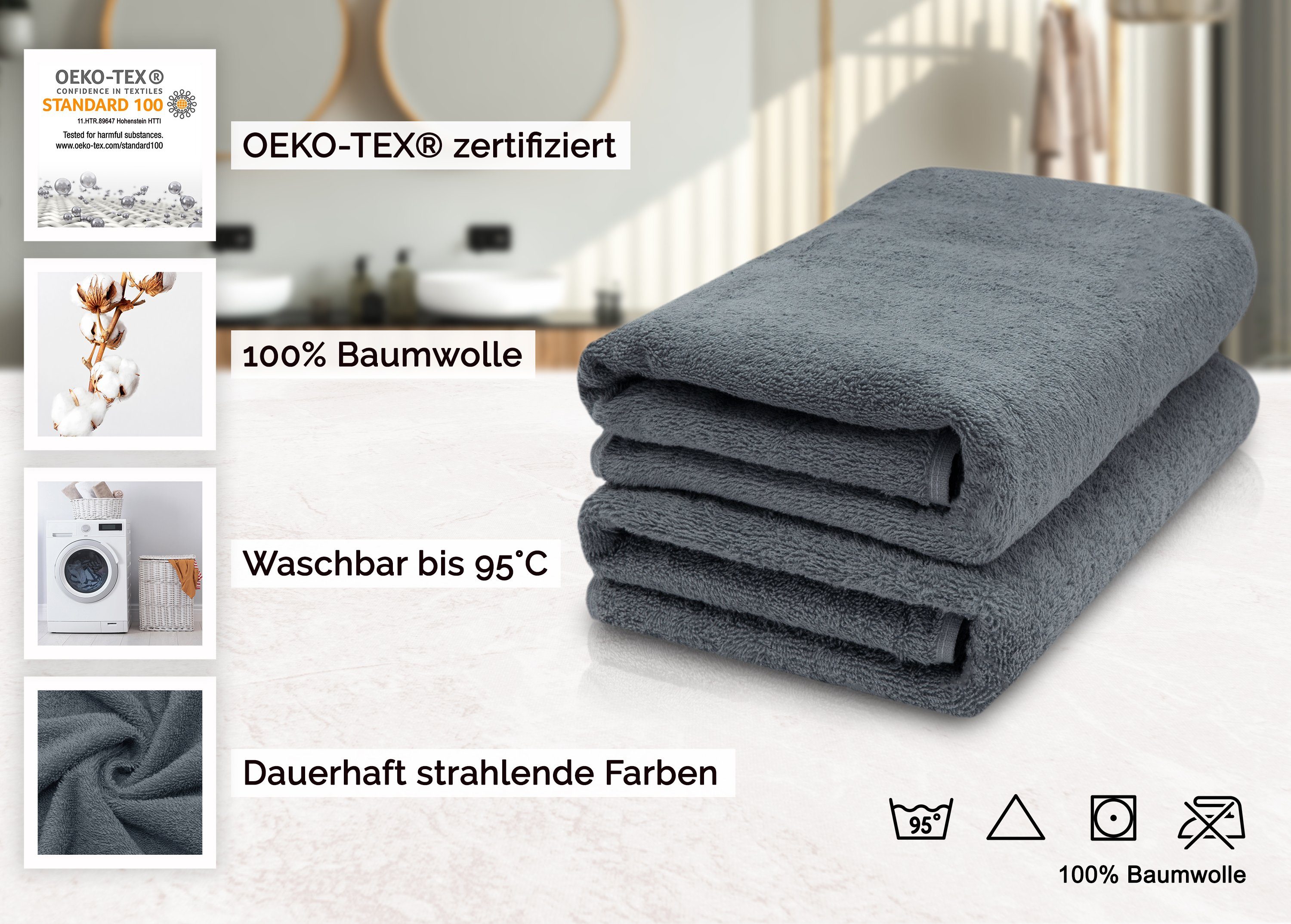 ZOLLNER Saunatuch, Walkfrottier (2-St), 70 x günstig online kaufen