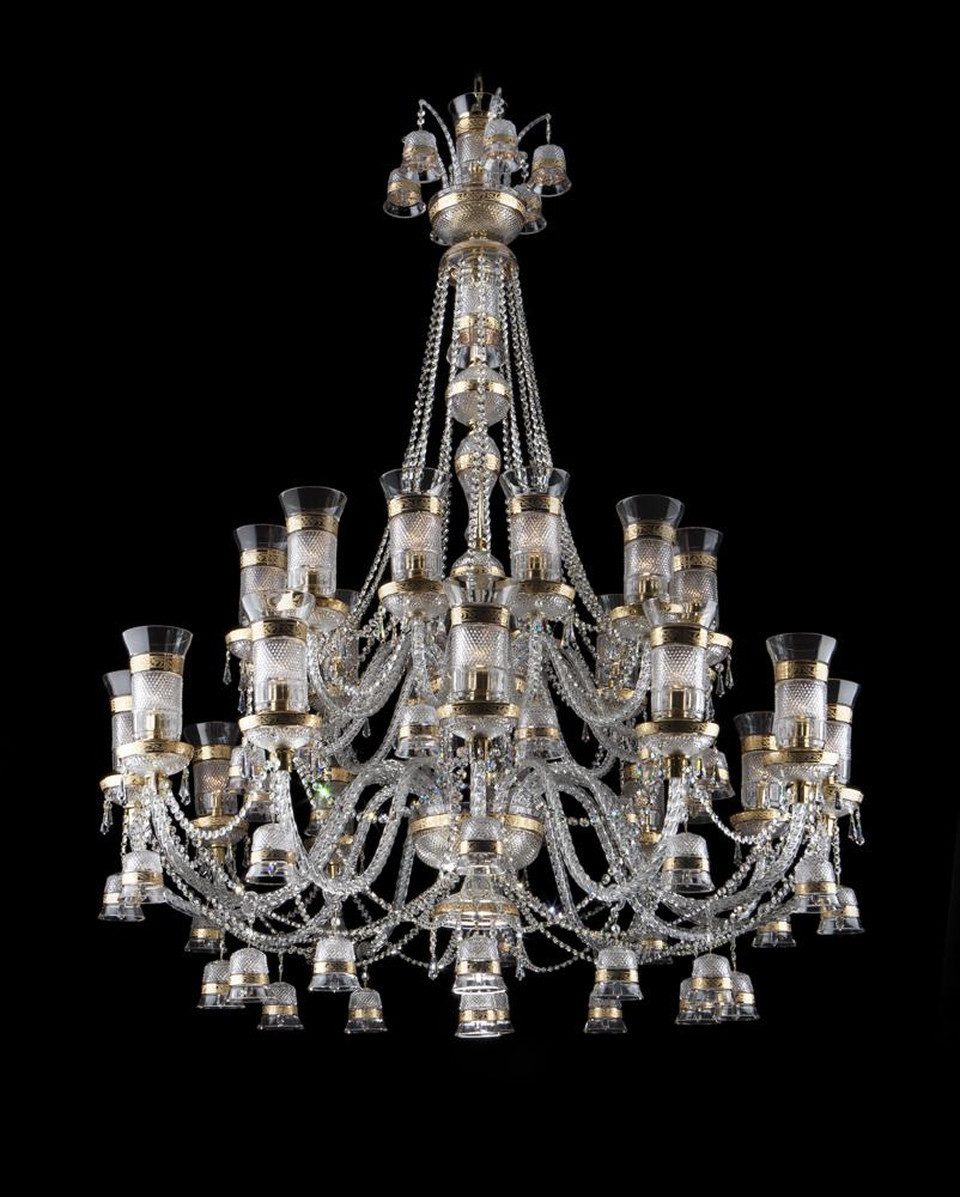 JVmoebel Люстры XXL Palast Люстры Luster Kristall 24 Лампы Decken Leuchte, Transparent-Amber, Made in Europa