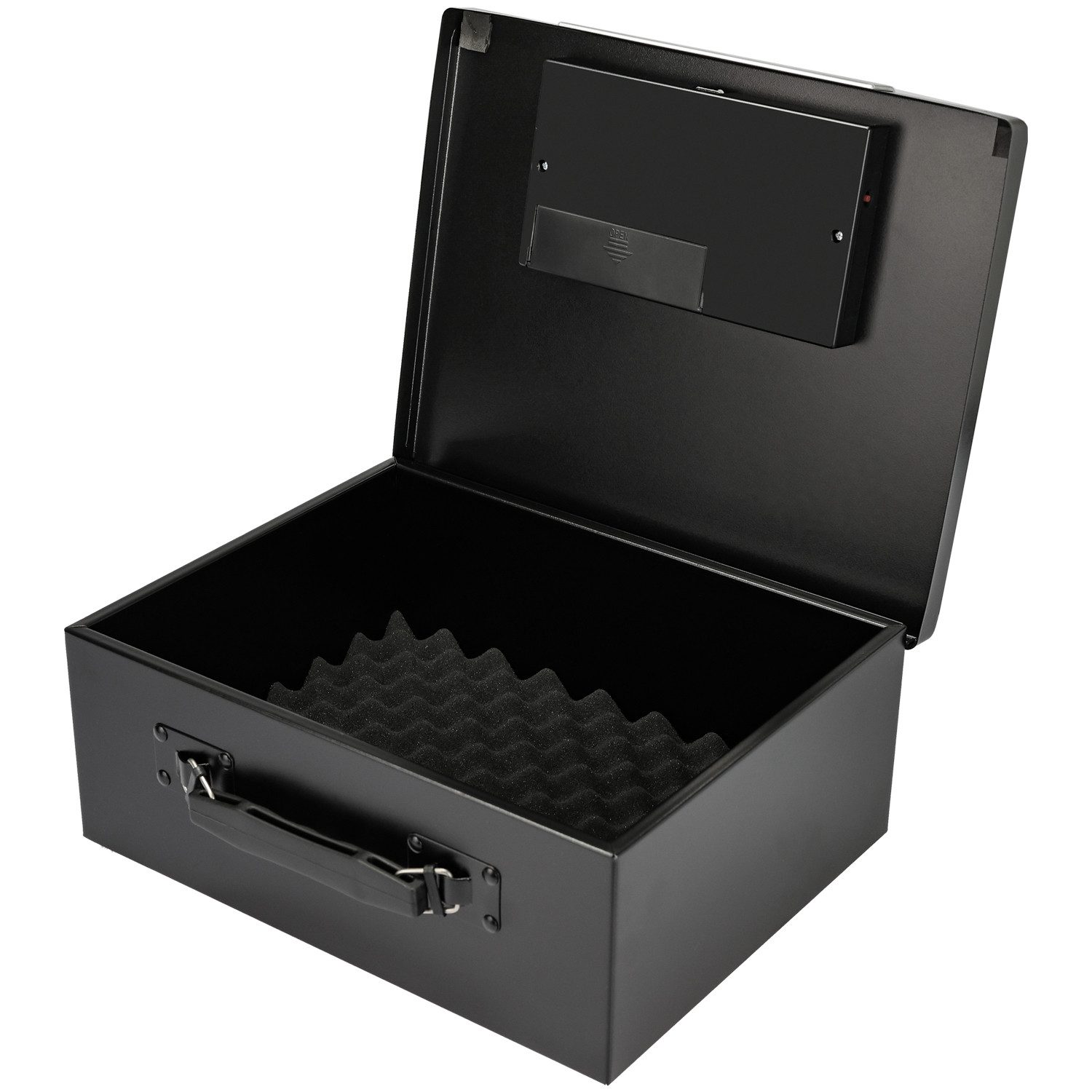 HMF Geldkassette Kleiner Tresor mit Elektronikschloss, Dokumentenkassette, Dokumentenbox für DIN A4 Dokumente, 32,5 x 25,5 x 12,5 cm, schwarz – Bild 2 von 5