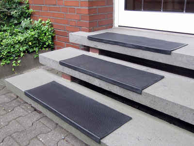 Stufenmatte Gummi, Andiamo, rechteckig, Höhe: 7 mm, Gummi-Stufenmatten, Treppen-Stufenmatten, 5 Stück in einem Set