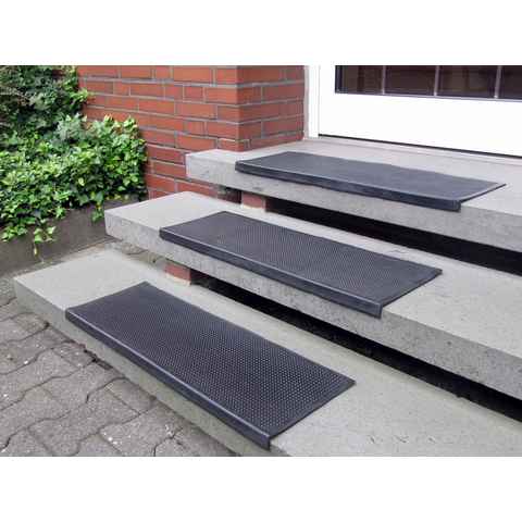 Stufenmatte Gummi, Andiamo, rechteckig, Höhe: 7 mm, Gummi-Stufenmatten, Treppen-Stufenmatten, 5 Stück in einem Set