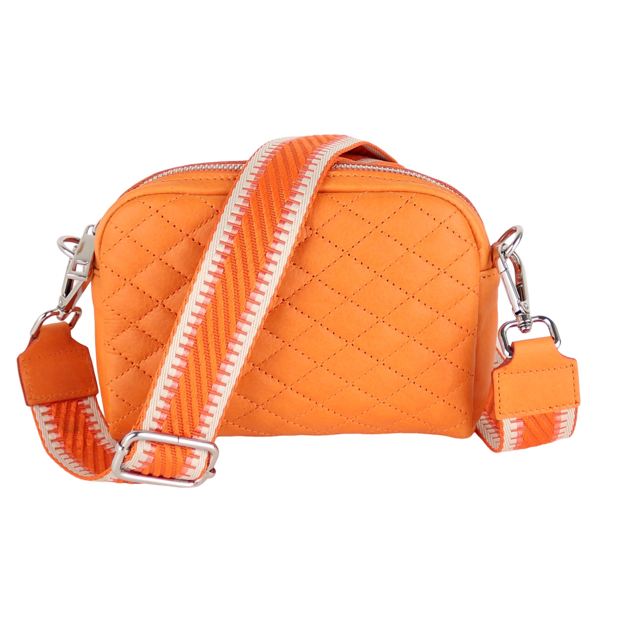 MIRROSI Umhängetasche Damen klein Crossbody Bag, Echtleder Made in Italy (18x13x5,5cm), Boho-Style Schulterriemen, Längeverstellbar), Gurt 3,8cm breit