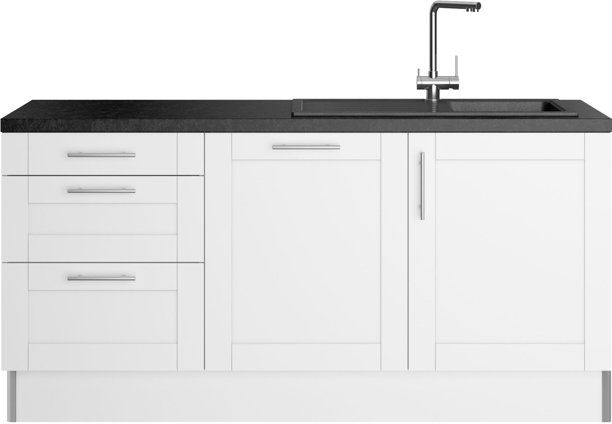 OPTIFIT Küche Ahus, 180 cm breit, wahlw.mit E-Geräten, Soft Close Funktion, MDF Fronten