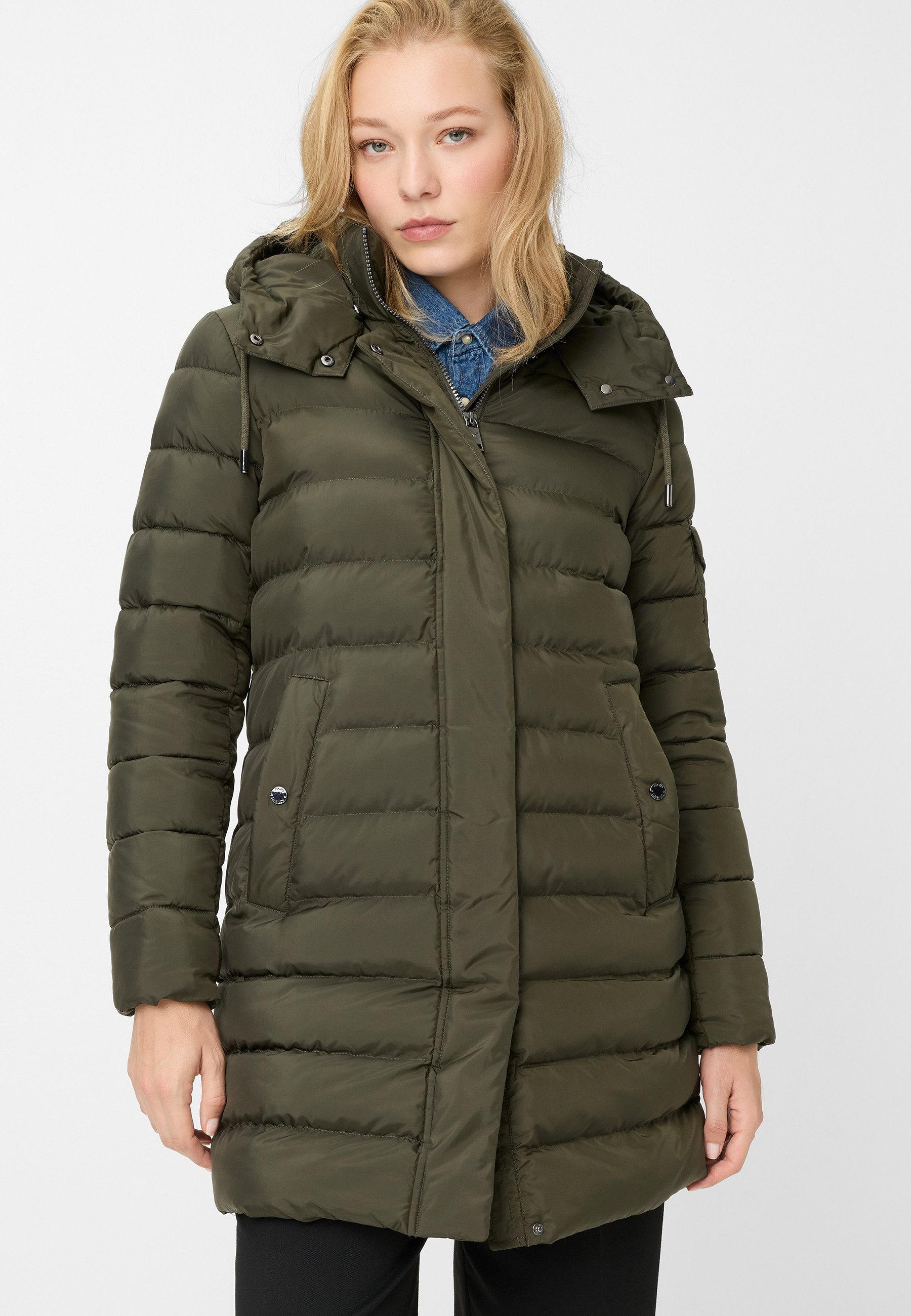 Fuchs Schmitt Steppmantel Steppkurzmantel mit abnehmbarer Kapuze, Regular Fit, Kontrastfutter