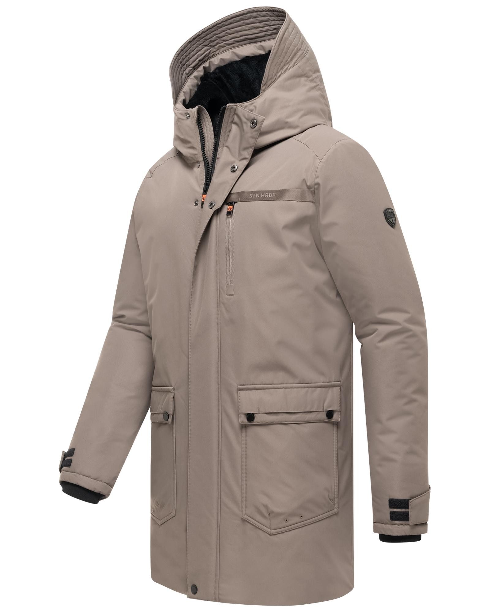 Stone Harbour Wintermantel Netaan XX Herren Kurzmantel mit kuscheliger Kapuze