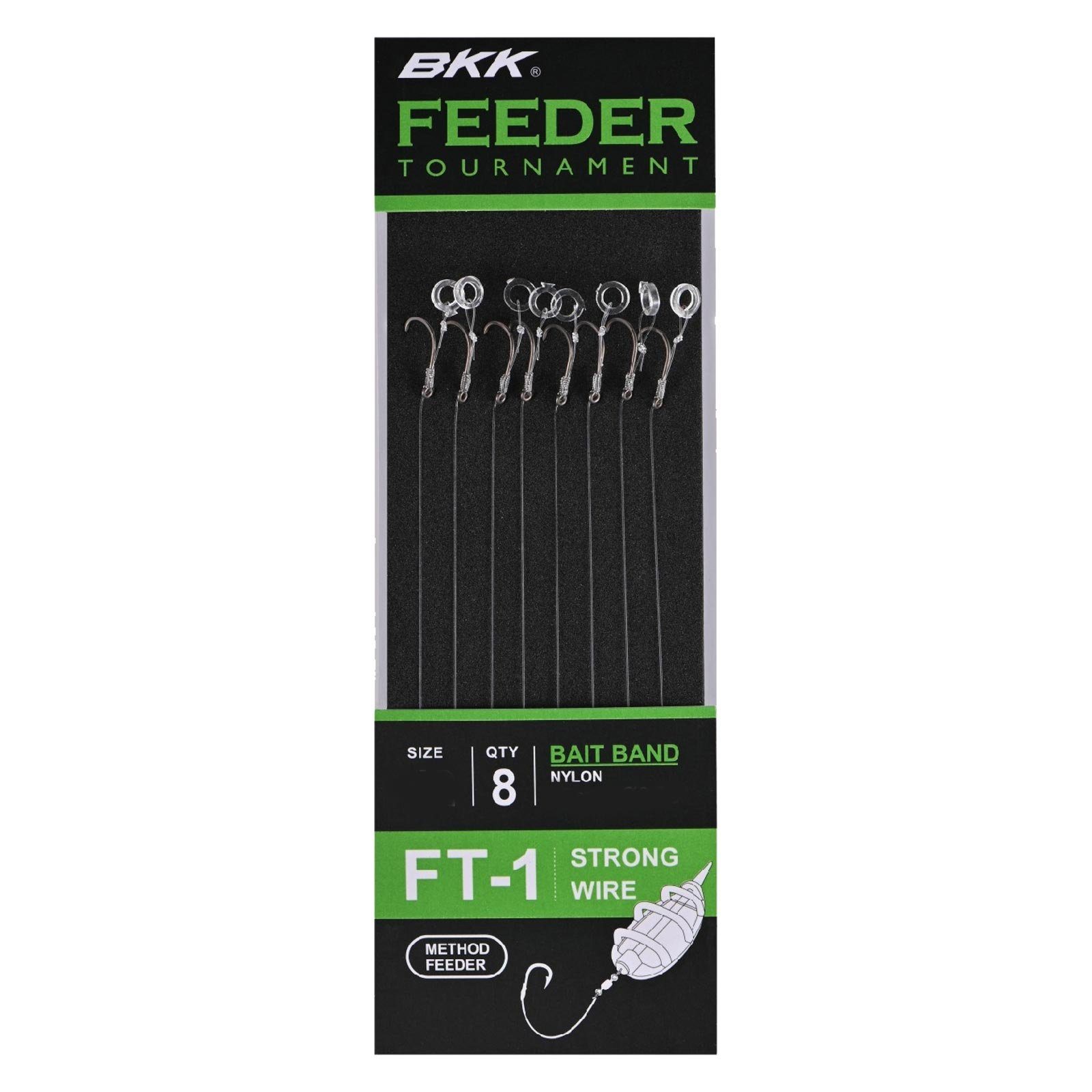 #14 BKK Feeder Feederhaken Tournament Rigs Feederhaken, BKK FT-1 Bait Band gebundener