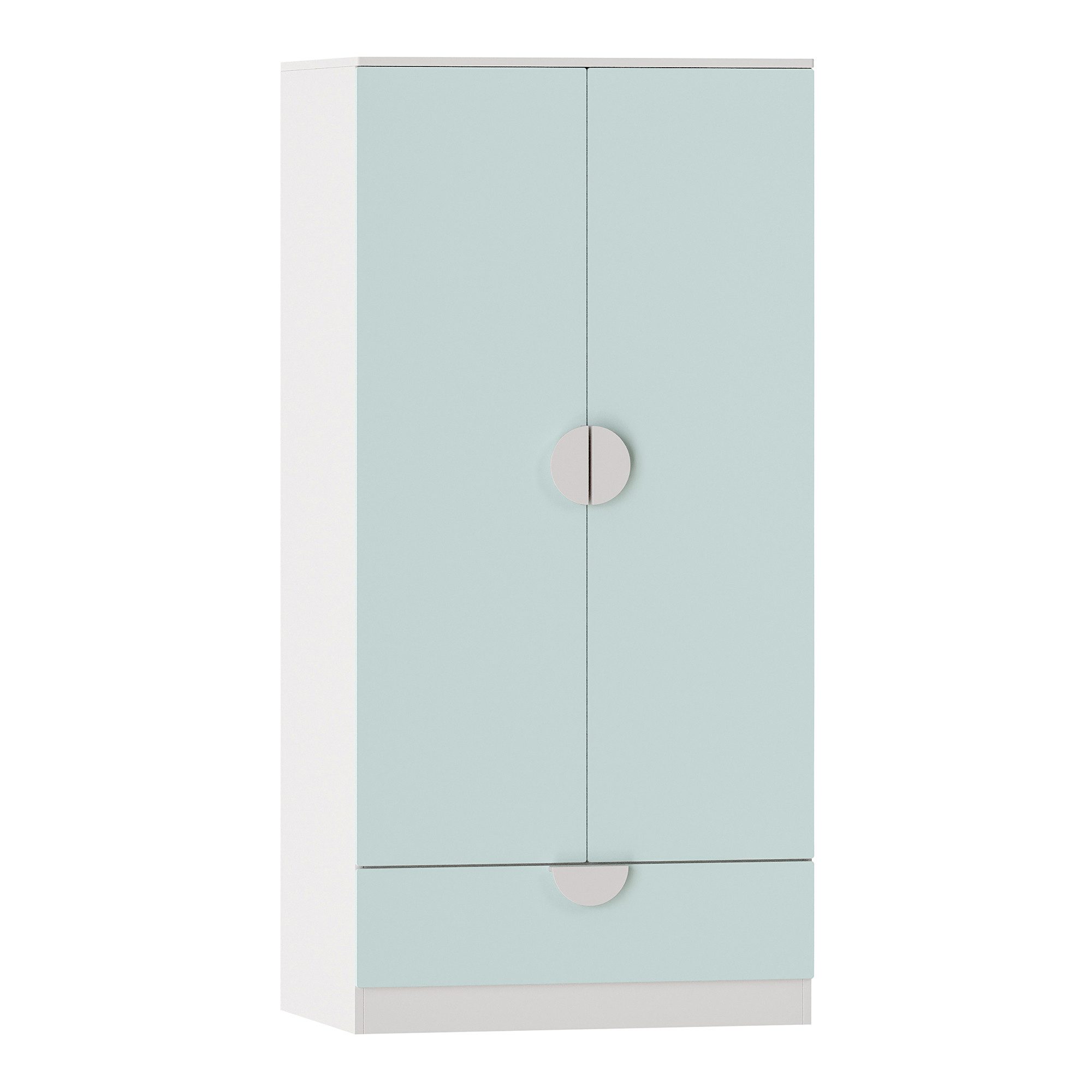 en.casa Kinderkleiderschrank »Sandnes« mit Schublade 123x60x40 cm Mintgrün/Weiß
