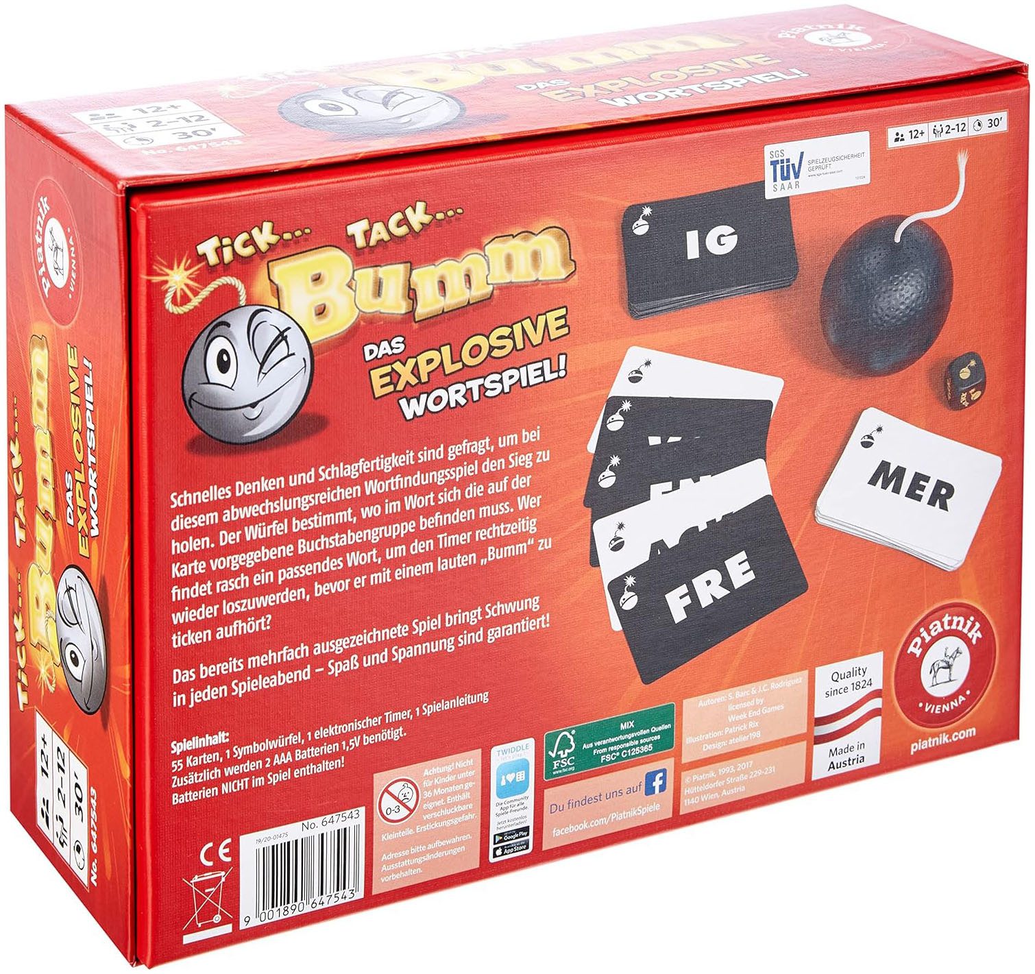 Piatnik Spiel Tick Tack Bumm, Familienspiel