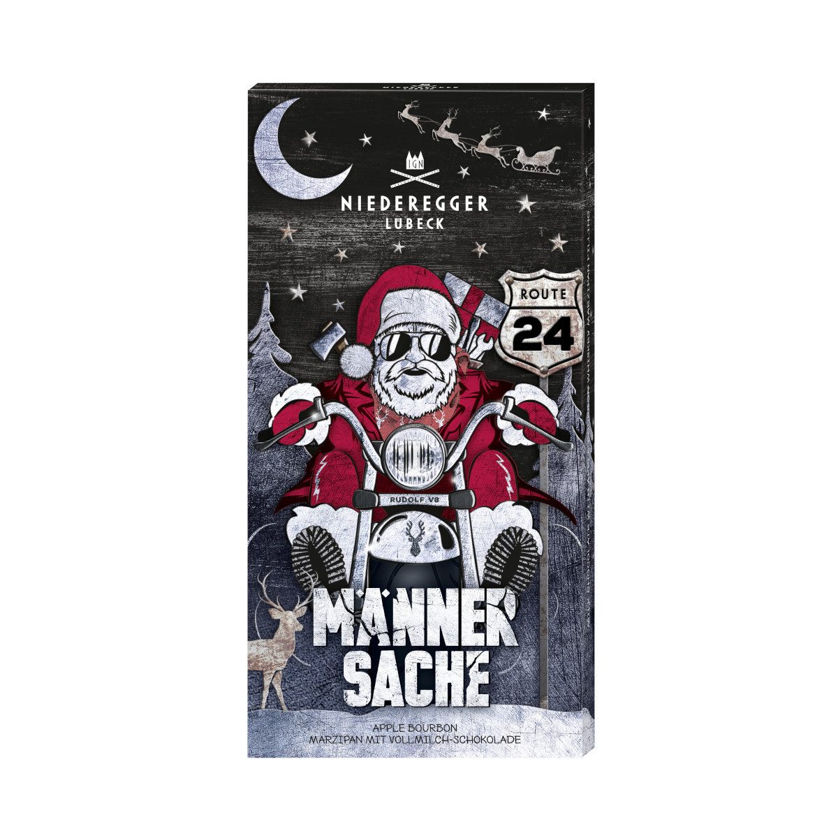 Niederegger Schokolade, Niederegger Weihnachtsschokolade Männersache Apple Bourbon 110g