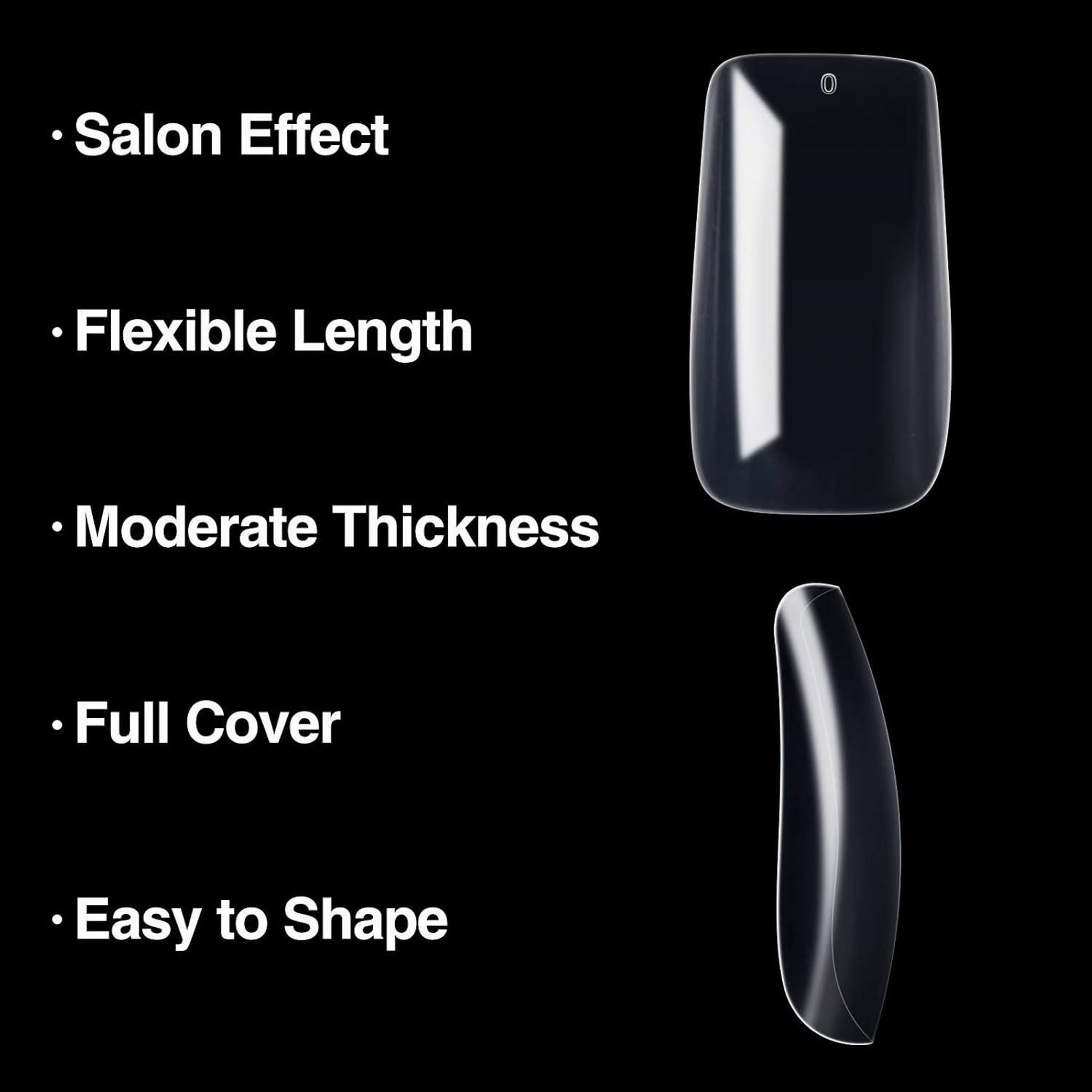 FELIXLEO Lichthärtungsgerät 500 Stück Acryl Nageltips Transparent Künstliche Fingernägel Fake, 1-tlg.