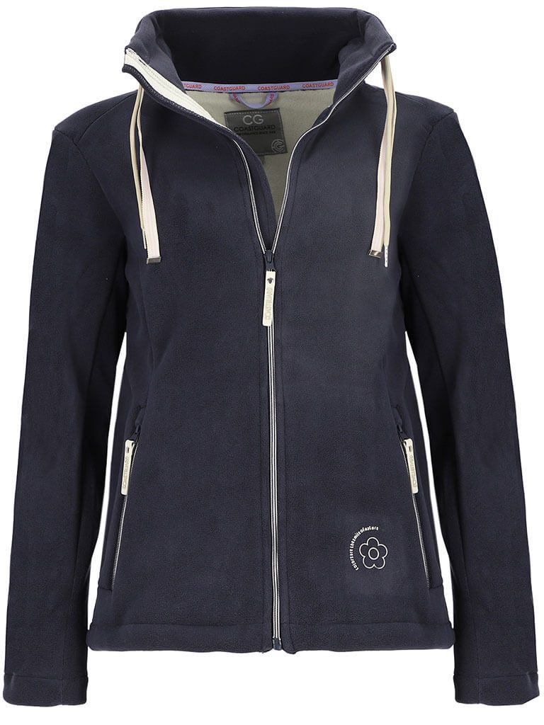 Coastguard Fleecejacke 51019 Damen Fleecejacke mit Stehkragen - Unifarbene Jacke mit Reißverschluss