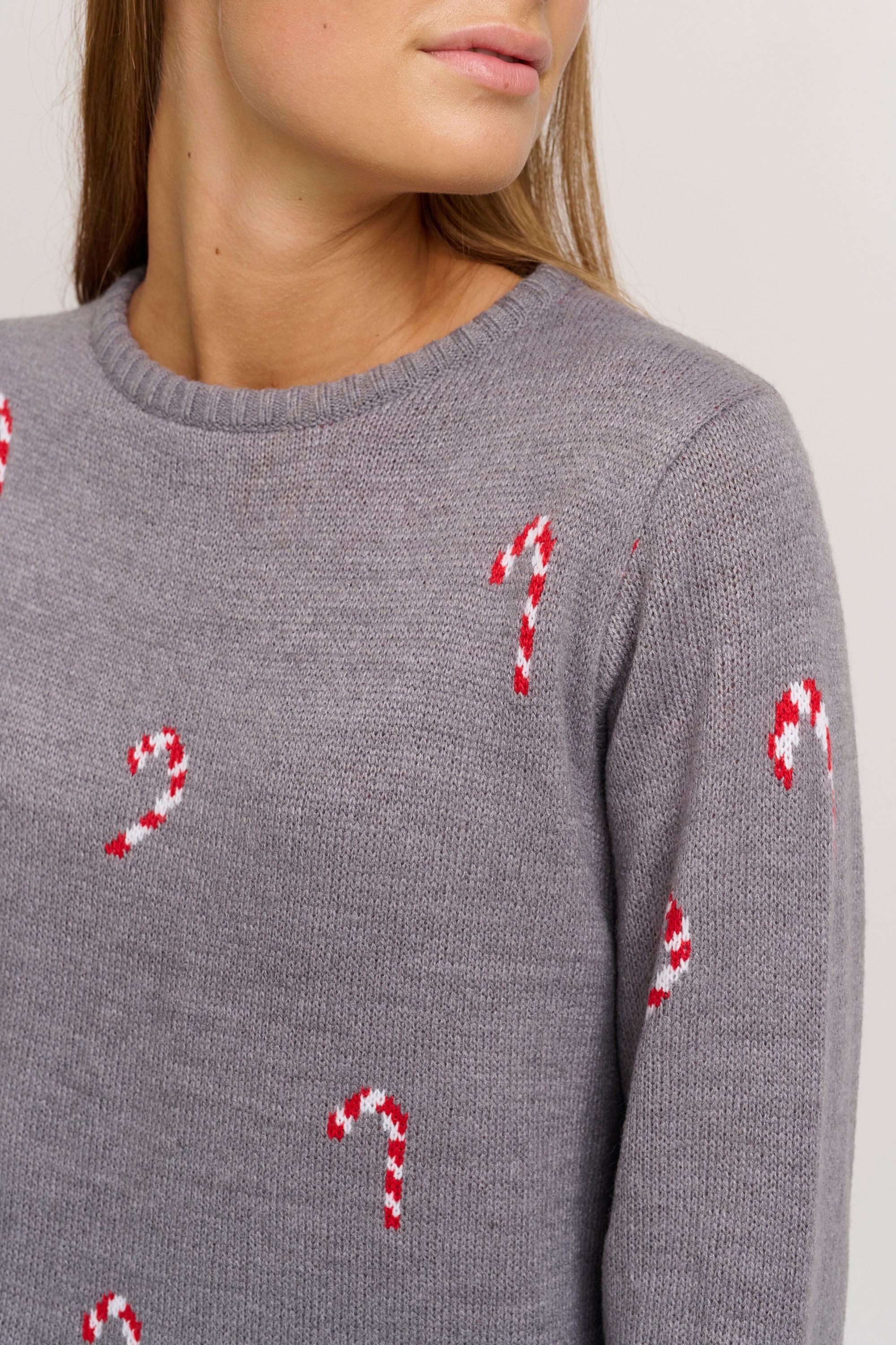 OXMO Strickpullover OXChristel Strickpulli mit Weihnachtsmotiv