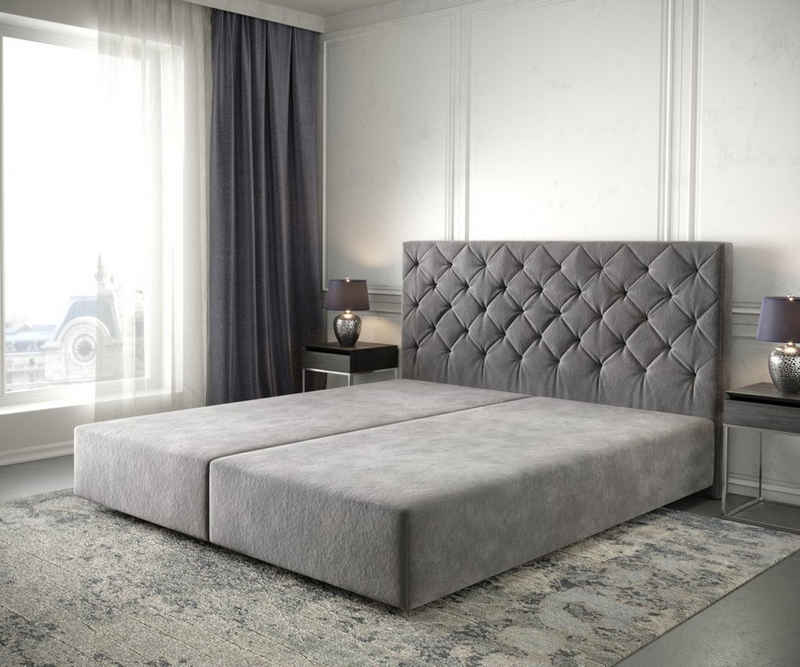 DELIFE Boxspringbett Dream-Great, Mikrofaser Taupe 180x200 cm