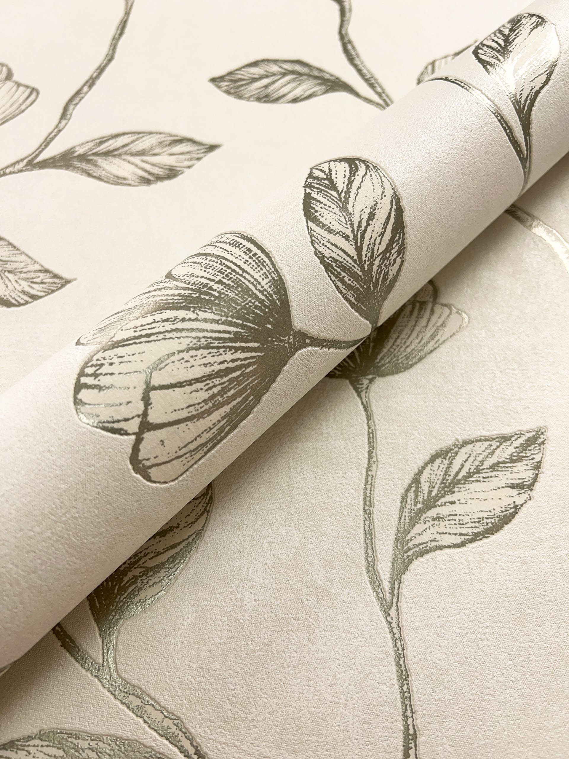 Newroom Vliestapete, Beige Tapete Floral Blumen günstig online kaufen