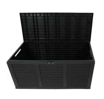 Bubble-Store Auflagenbox Gartenbox in Holzoptik (Gartenkiste aus wetterfestem Kunststoff), Garten Aufbewahrungsbox, Kissenbox mit Rollen