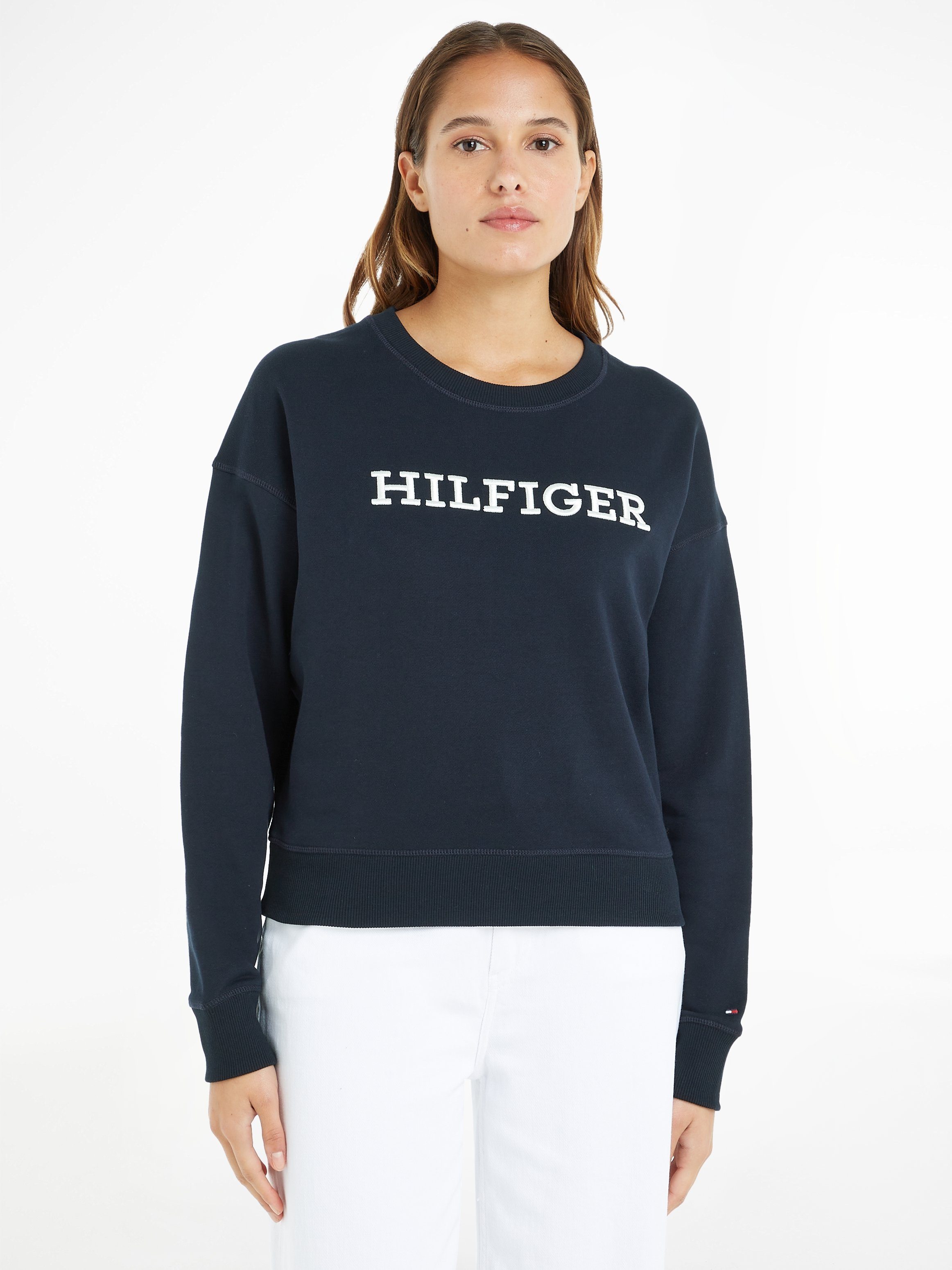 Tommy Hilfiger Sweatshirt REG MONOTYPE EMB SWEATSHIRT mit markanter Hilfiger Logo-Stickerei