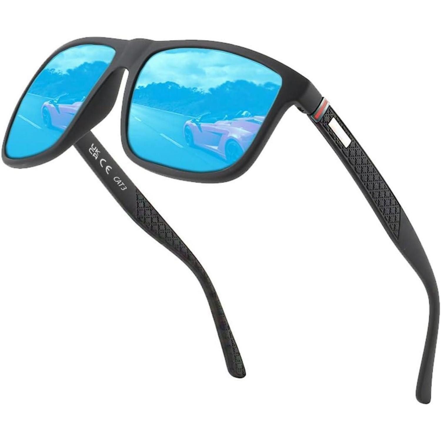 Pilotenbrille Sonnenbrille polarisiert Pilotenform UV400 TR90 Herren Damen Vintage