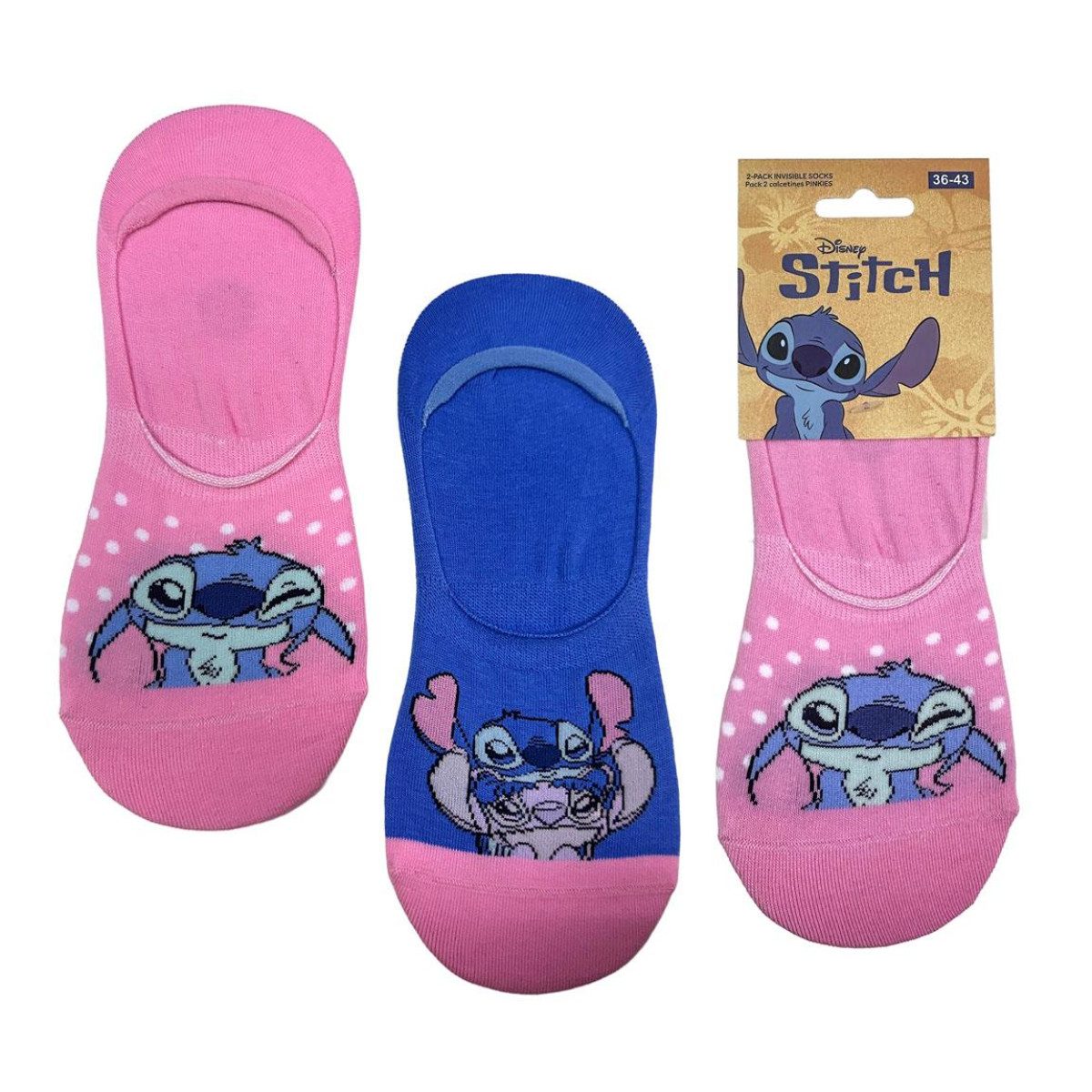 Lilo & Stitch Sneakersocken Unisex Kurzsocken Set 36 bis 43 (Onesize)