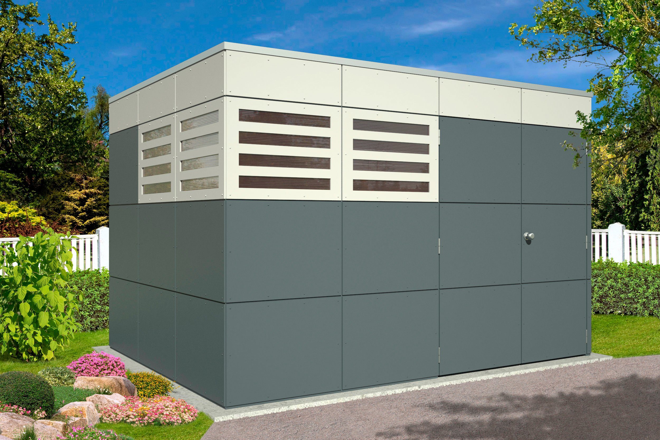 Skanholz Gartenhaus CrossCube Perth 4, BxT: 337x253 cm