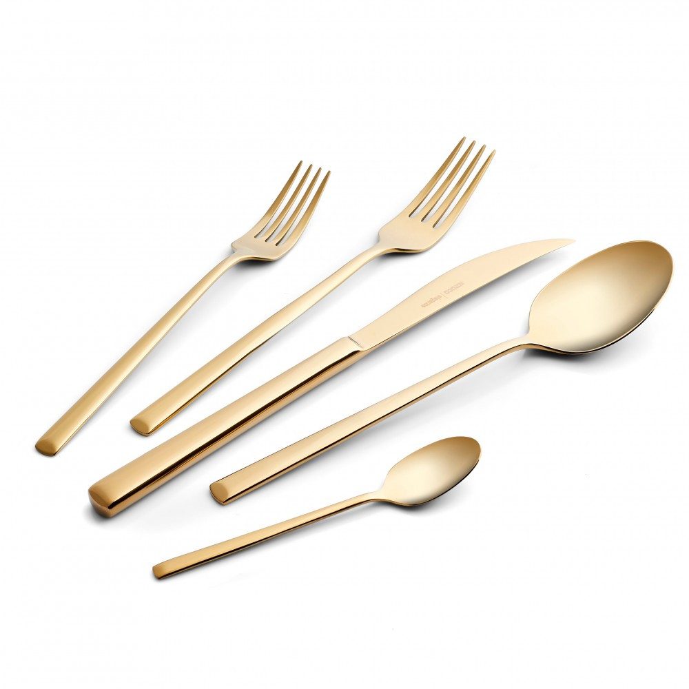 Karaca Besteck-Set Karaca Tivoli Shiny Gold 6-Personen 30-teiliges Besteckset (30-tlg), 6 Personen, 18/10 Edelstahl
