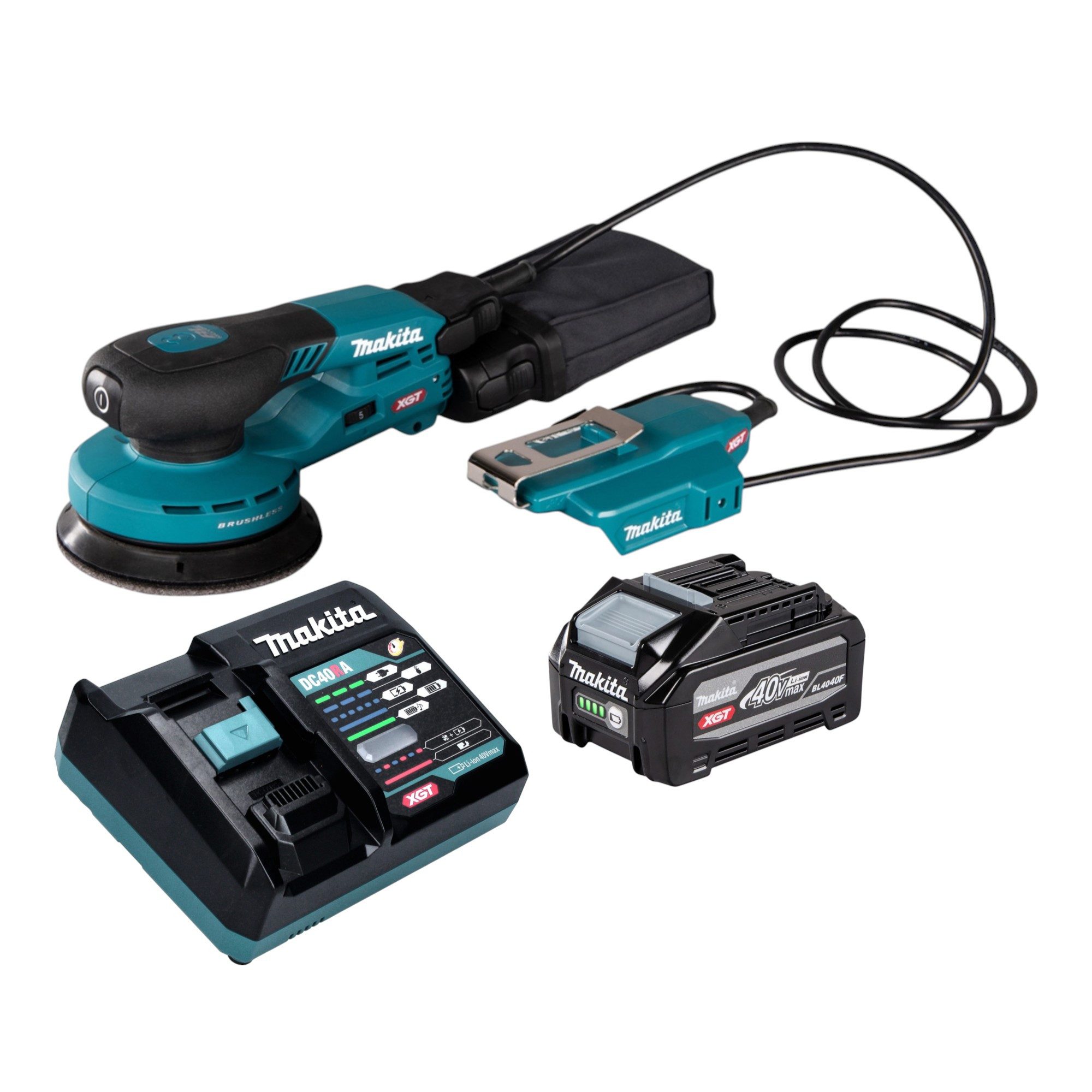 Makita Akku-Exzenterschleifer BO 003 CGU101 40V max. 125mm 3,0mm Hub + 1x Akku 4,0 Ah + Ladegerät