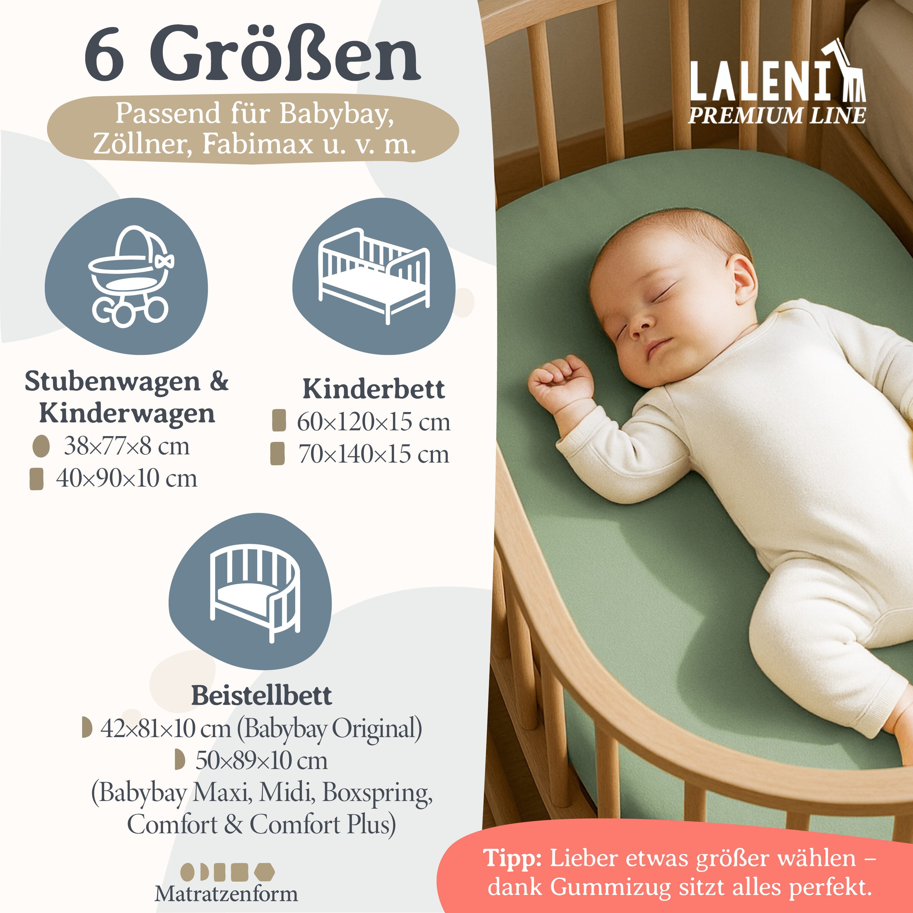 Laleni Spannbettlaken Premium für Beistellbett - günstig online kaufen