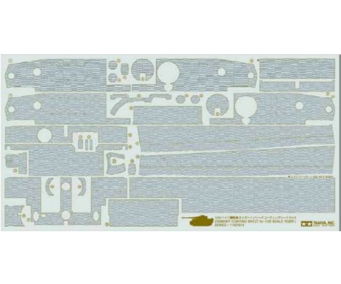 Tamiya Modellbausatz Tamiya WWII Zimmerit Dekor Satz Tiger 1 1:35 Plastik Modellbau Bausatz