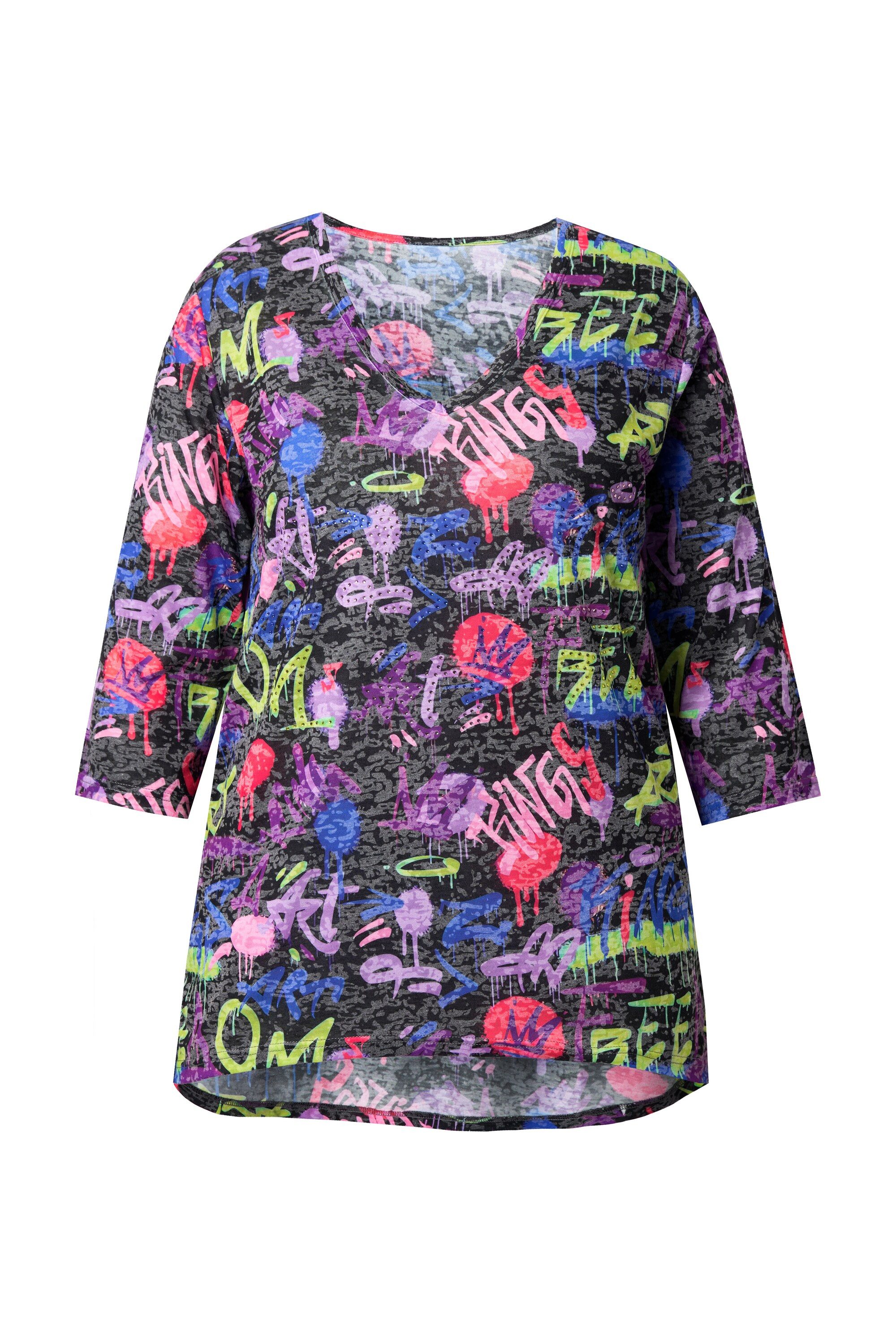 Angel of Style T-Shirt T-Shirt A-Linie Scribble Muster Glitzersteinchen günstig online kaufen