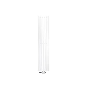 LuxeBath Heizkörper Designheizkörper Paneelheizkörper Stella Vertikalheizkörper, Mittelanschluss 260x1400mm Weiß Anschlussgarnitur Thermostat Universal