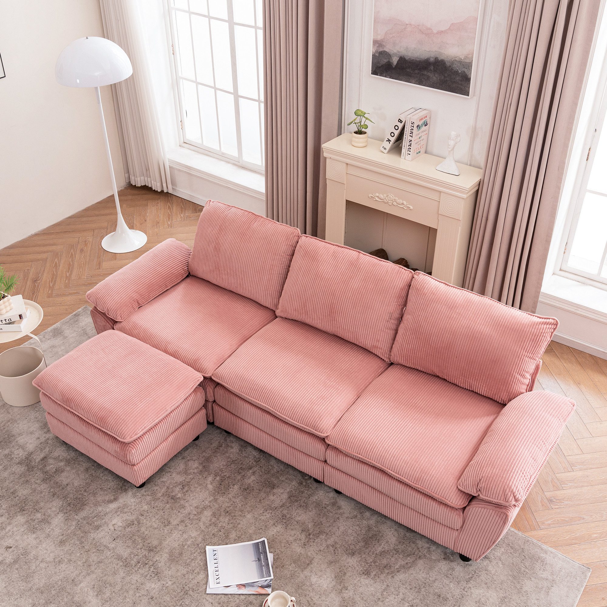 STILVORA Sofa L-Form Wohnzimmersofa,Relaxsofa für 4 Personen,Big Sofa cords günstig online kaufen