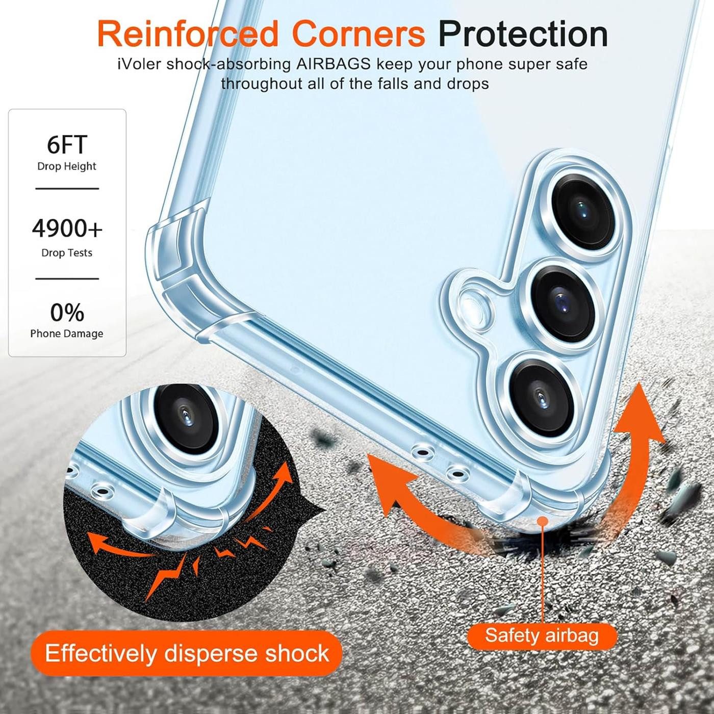 CoolGadget Handyhülle Anti Shock Rugged Case für Samsung Galaxy S24 FE 6,7 Zoll, Slim Cover mit Kantenschutz Schutzhülle für Samsung S24 FE 5G Hülle – Bild 4 von 5