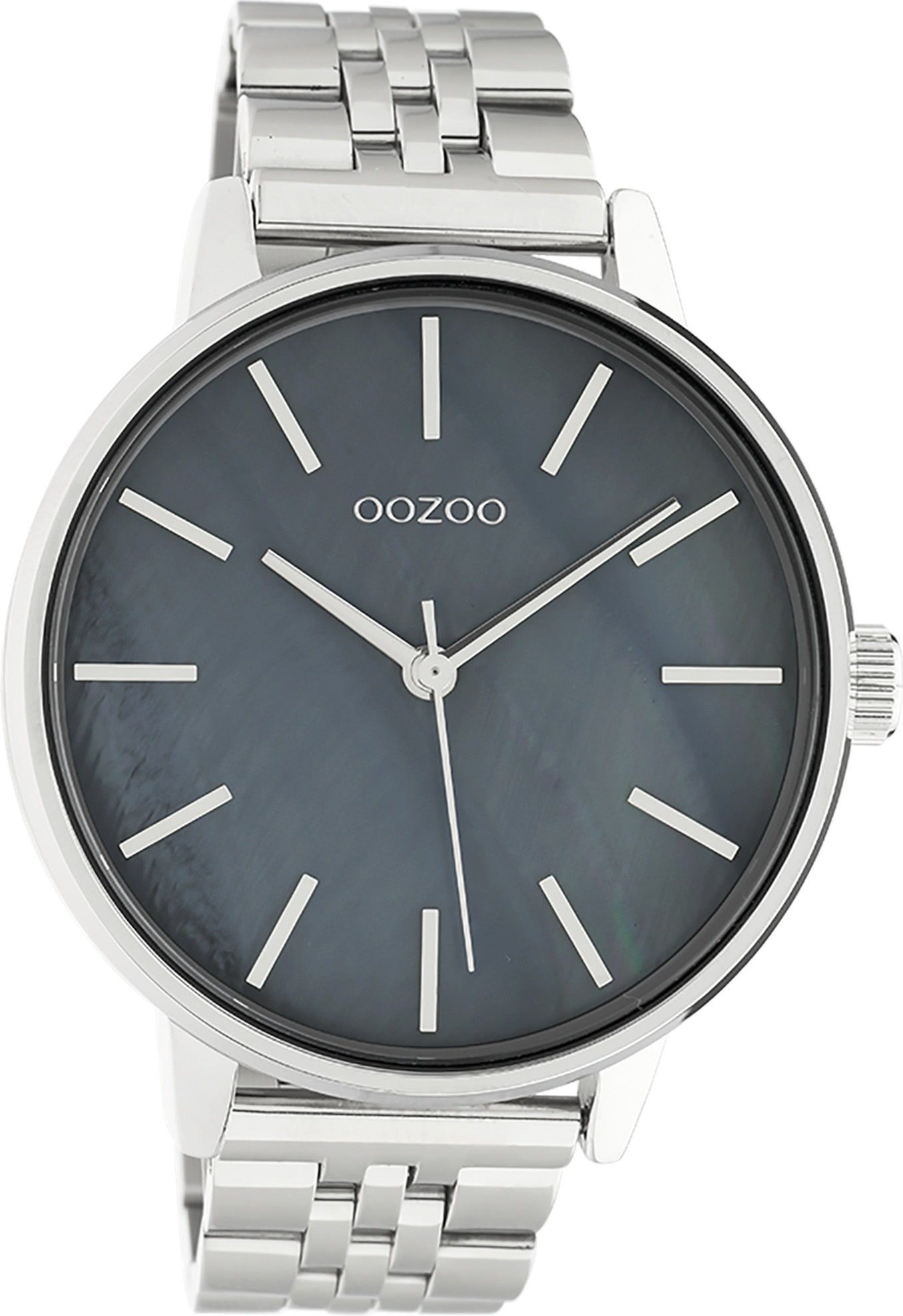 Analog, OOZOO Armbanduhr Damenuhr Timepieces Damen Fashion-Style groß Oozoo (ca. Edelstahlarmband, Quarzuhr 40mm) rund,