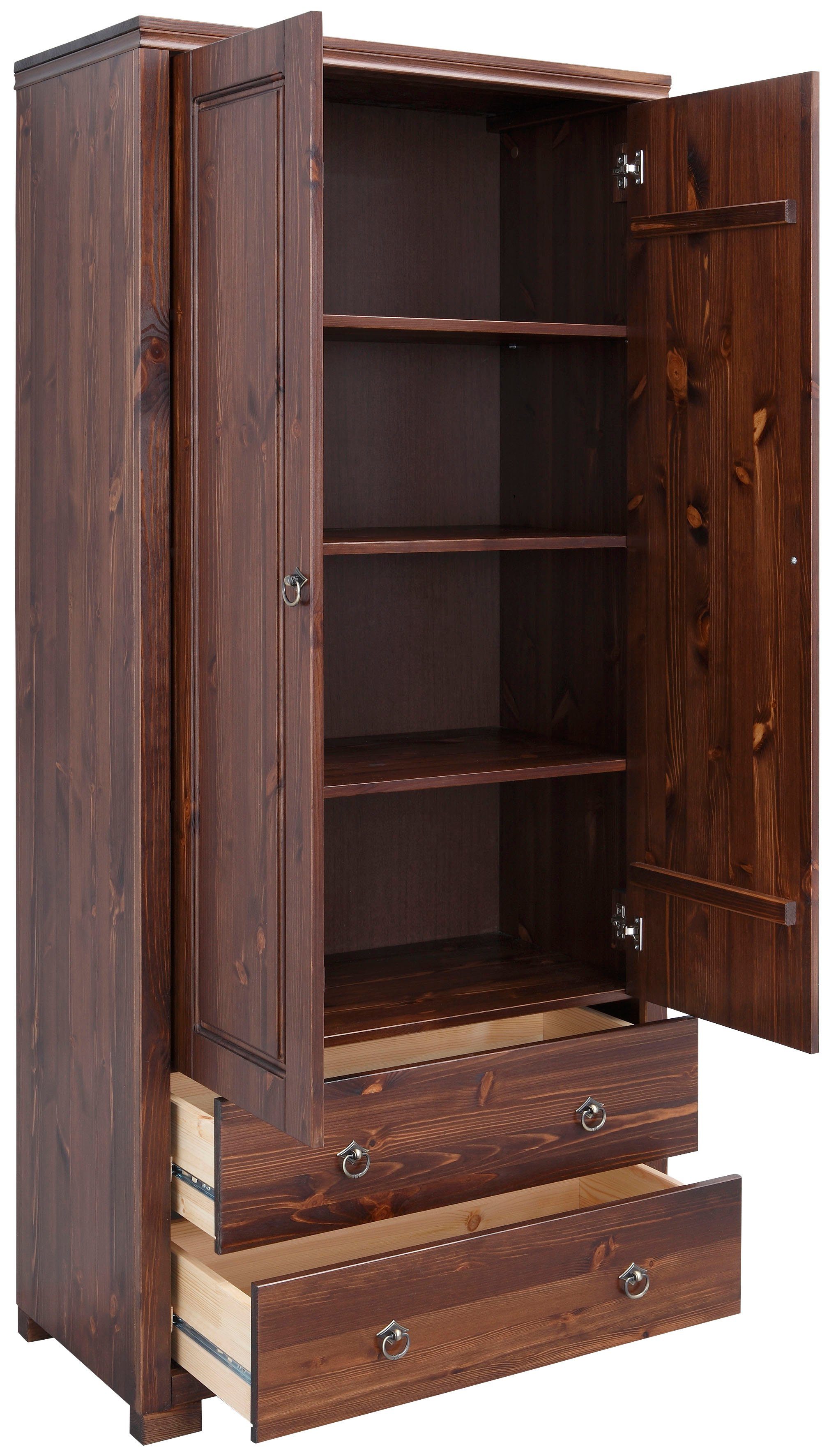 OTTO home Kleiderschrank Gotland; Wäscheschrank, Mehrzweckschrank mit Schubladen, Landhausstil (B/H/T ca: 80cmx178cmx40cm) massive Kiefer, FSC® zertifiziert, langlebige Qualität trifft Stil